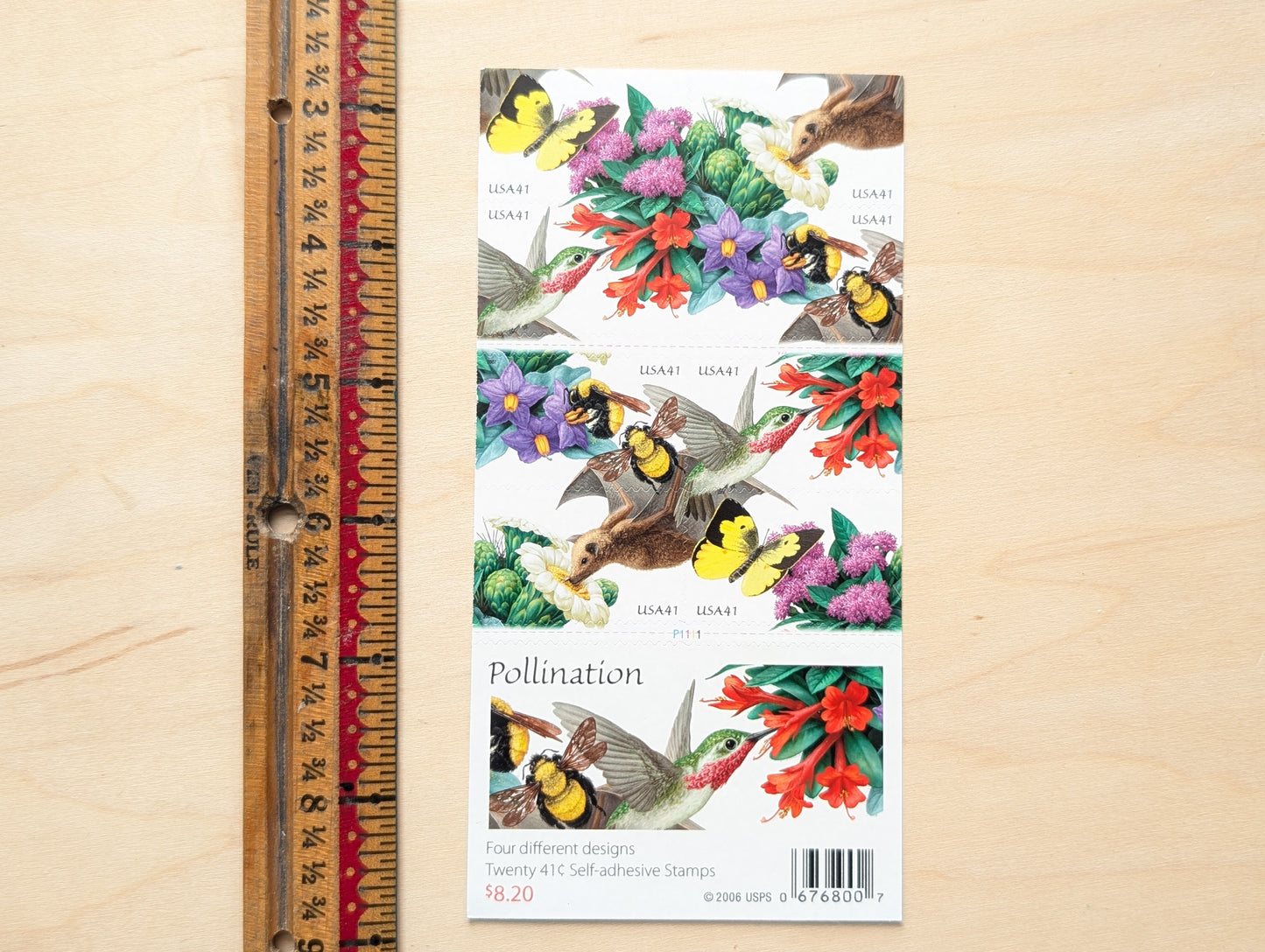 Pollination, Sheet of 20, Unused USPS 41 Cent Postage Stamps, Pollination Stamps (Four Different Designs), 2006, Self-Adhesive