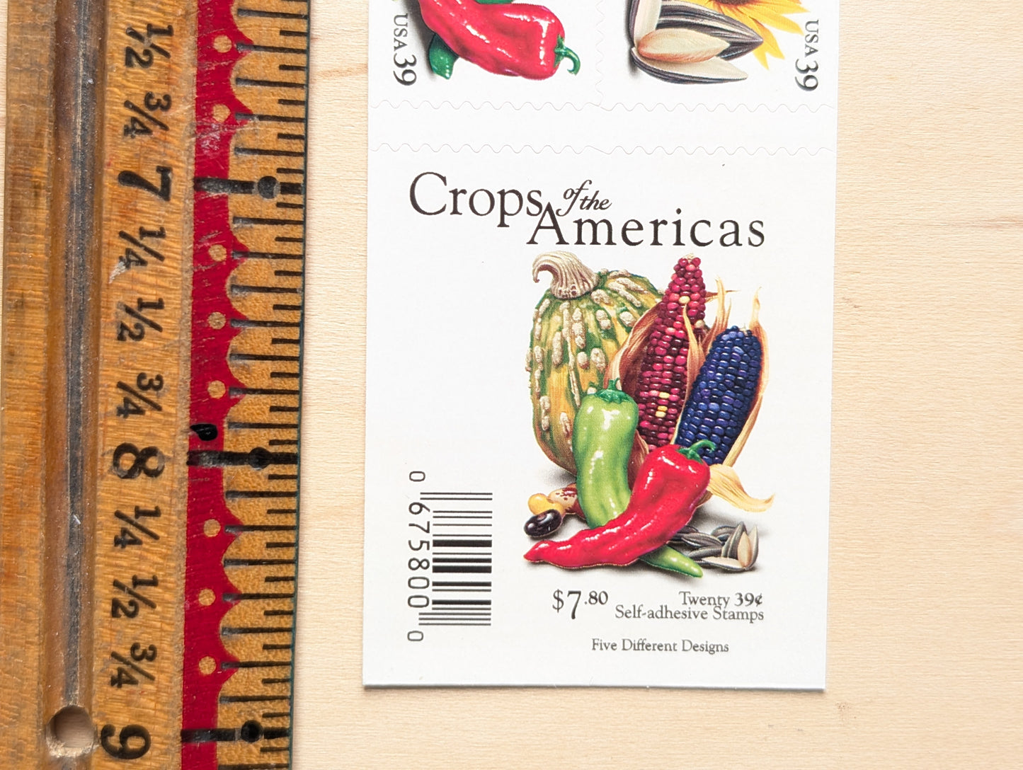 Crops of The Americas, Sheet of 20, Unused USPS 39 Cent Postage Stamps, Crops of The Americas Stamps, 2006, Self-Adhesive