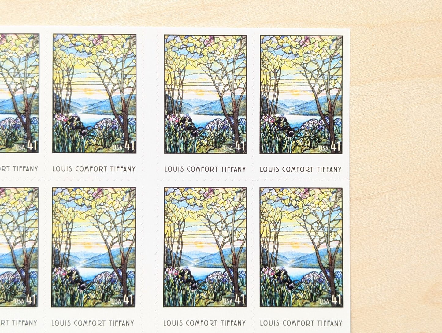 Stained Glass, Booklet of 20, Unused USPS 41 Cent Postage Stamps, Lewis Comfort Tiffany Stained Glass Stamps, 2006, Self-Adhesive