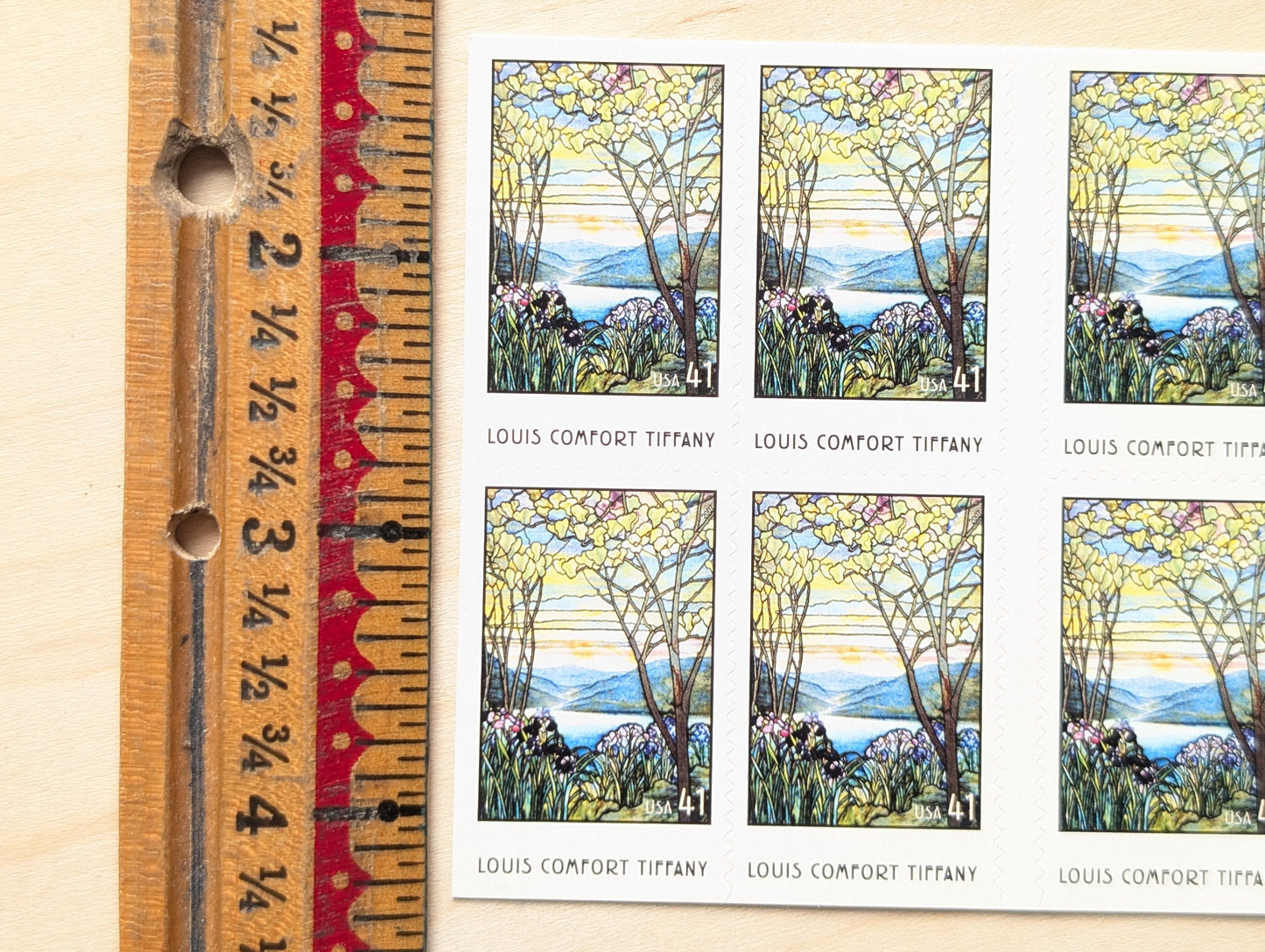 Stained Glass, Booklet of 20, Unused USPS 41 Cent Postage Stamps, Lewis Comfort Tiffany Stained Glass Stamps, 2006, Self-Adhesive
