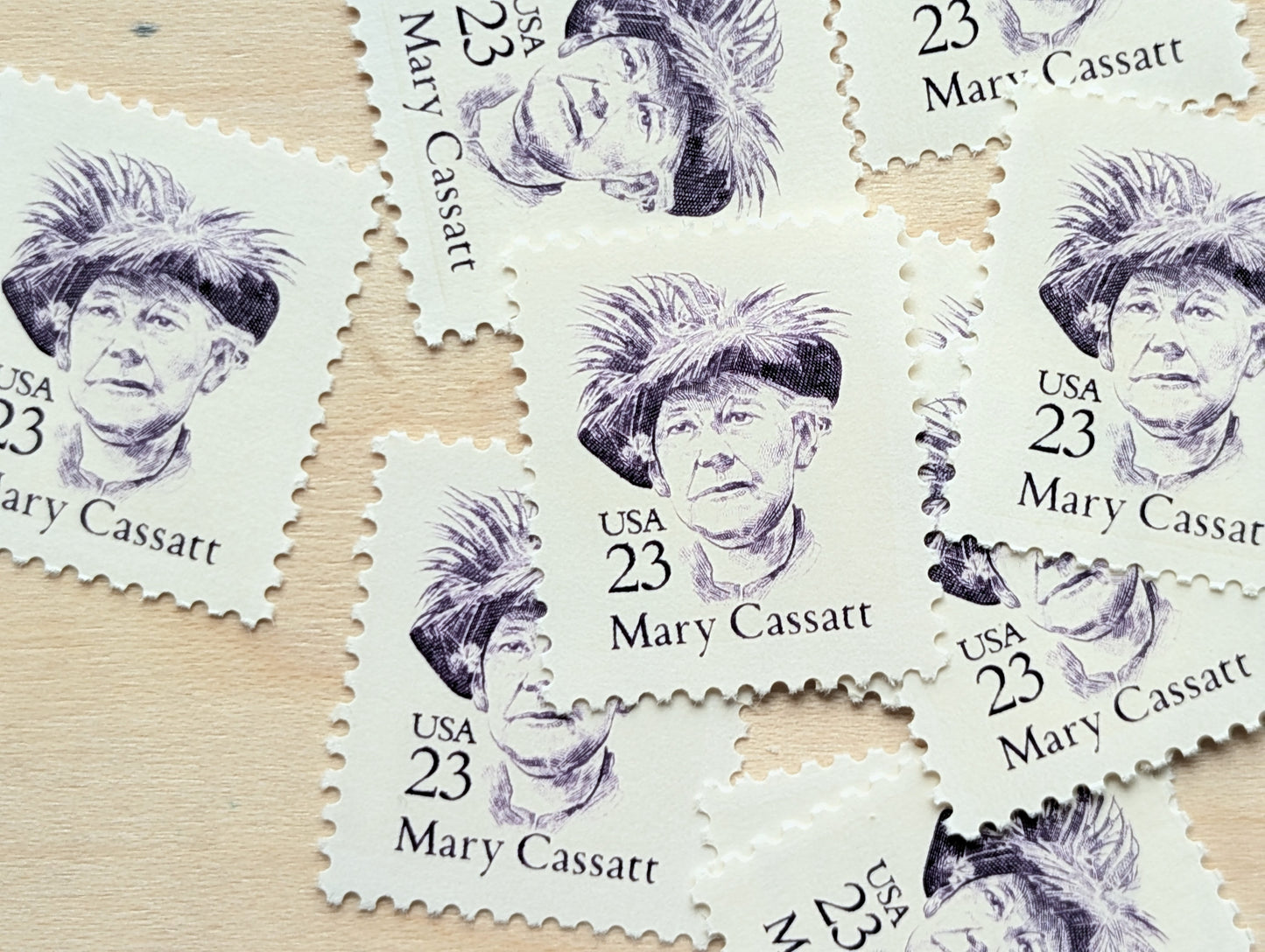 Mary Cassatt, Set of 10, Vintage Unused USPS 23 Cent Postage Stamps, Mary Cassatt Stamps, 1988, Gummed