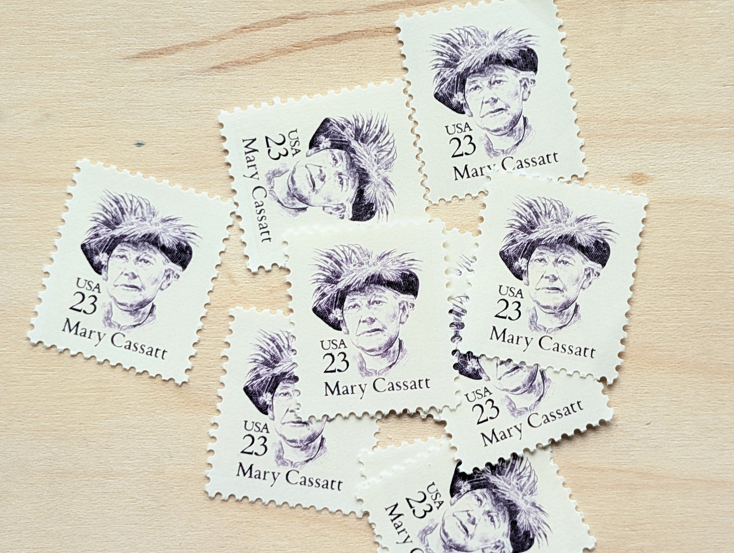 Mary Cassatt, Set of 10, Vintage Unused USPS 23 Cent Postage Stamps, Mary Cassatt Stamps, 1988, Gummed