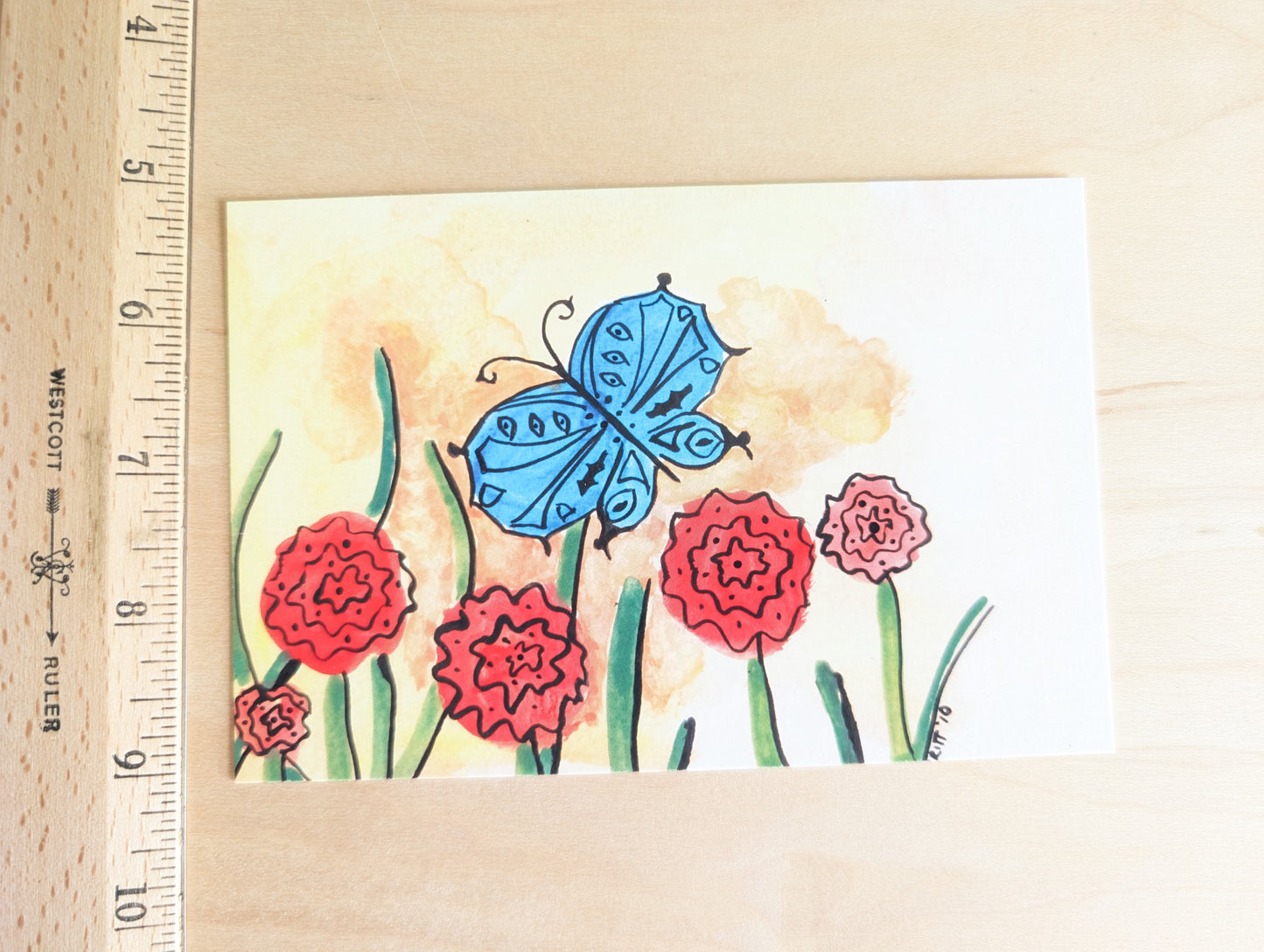 4 Epoch Post Original Postcards 2024, 4x6 Inch Postcards, White Cabbage Butterfly and Lavender, Little Things, Britabean Logo, Sound Garden