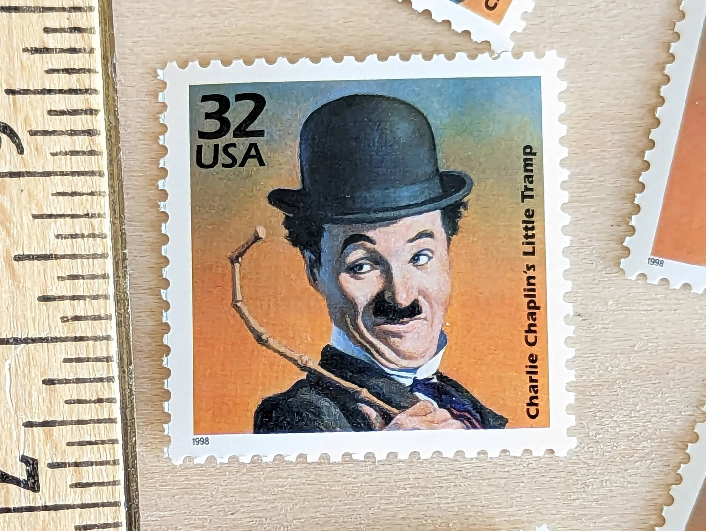 Charlie Chaplin, Set of 5, Vintage Unused USPS 32 Cent Postage Stamps, 1910s Celebrate the Century Stamps 1998, Gummed
