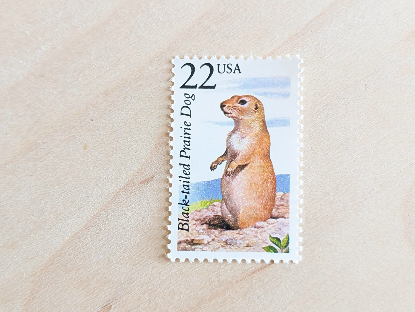 Black-Tailed Prairie Dog, Set of 5, Vintage Unused USPS 22 Cent Postage Stamps, North American Wildlife Series 1987, Gummed