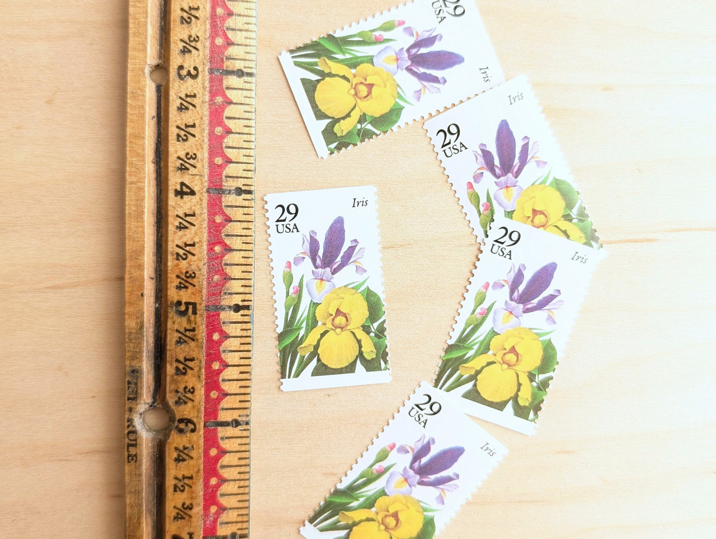 Iris Stamps, Set of 5, Vintage Unused USPS 29 Cent Postage Stamps, Flower Stamps 1993, Gummed
