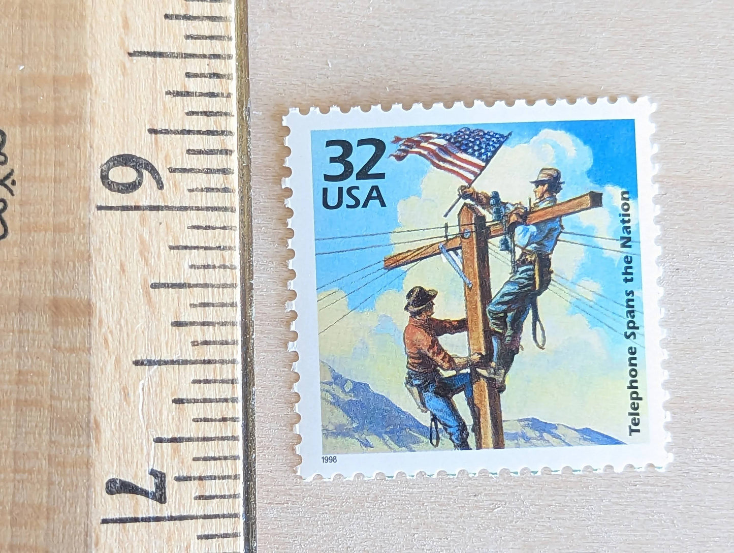 Transcontinental Telephone Line, Set of 5, Vintage Unused USPS 32 Cent Postage Stamps, 1910s Celebrate the Century Stamps 1998, Gummed