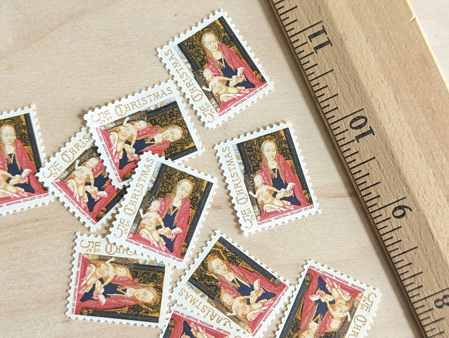 10 Christmas Madonna and Child Stamp, 5 Cent 1967 Unused Postage Stamps, Memling National Gallery Stamps, Holiday Postage