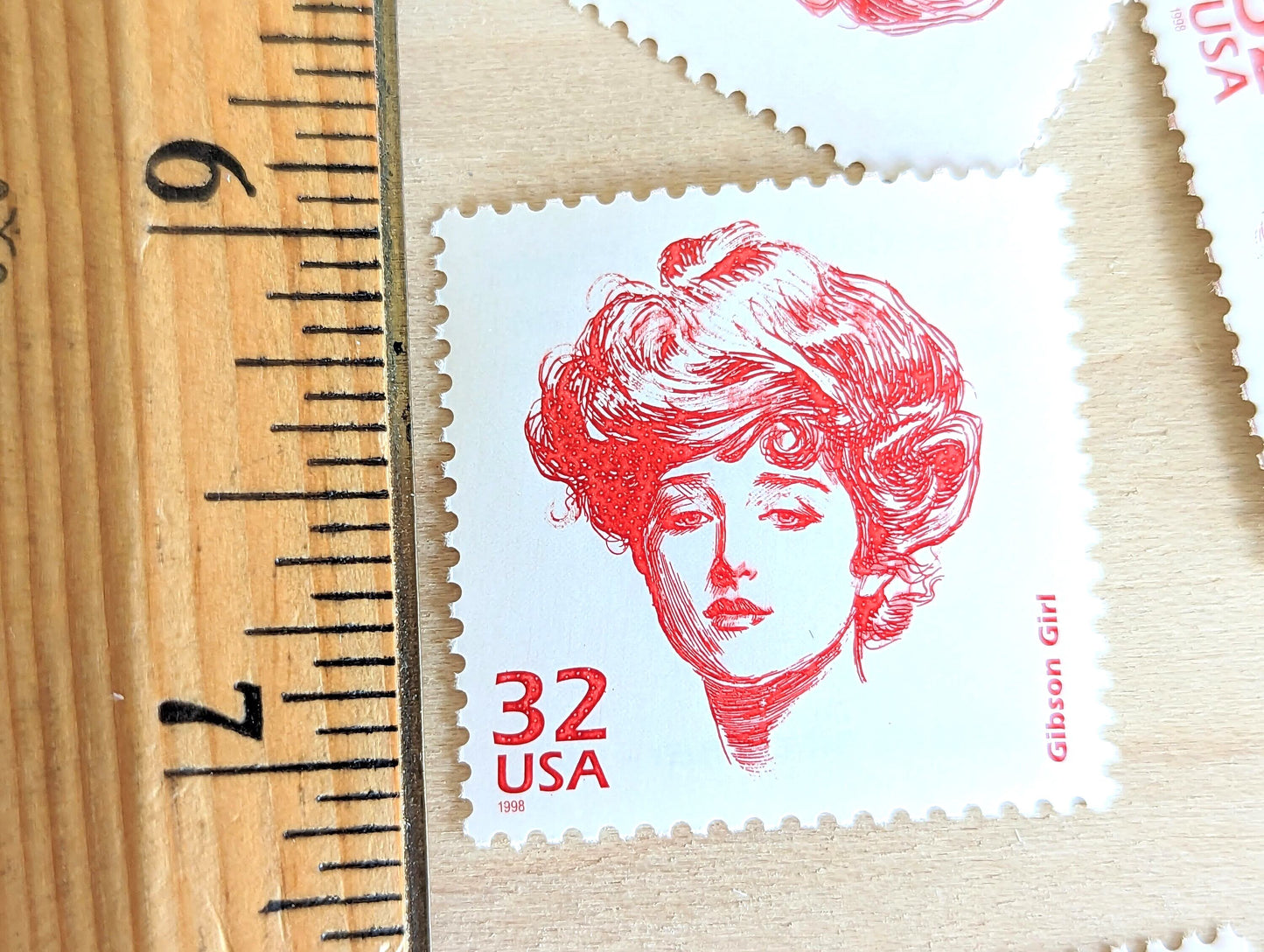 Gibson Girl, Set of 5, Vintage Unused USPS 32 Cent Postage Stamps, 1900s Celebrate the Century Series 1998, Gummed