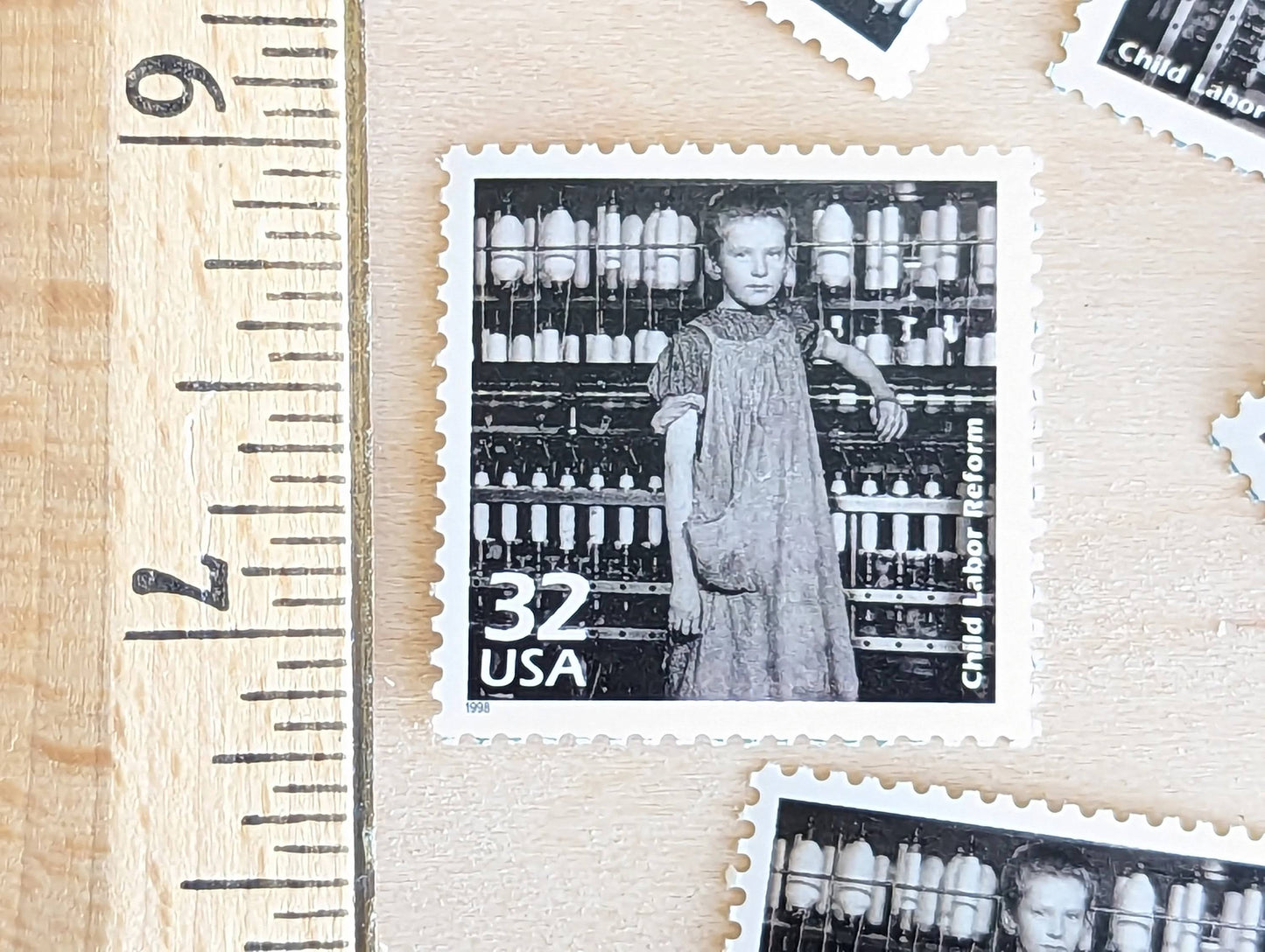 Child Labor Reform, Set of 5, Vintage Unused USPS 32 Cent Postage Stamps, 1910s Celebrate the Century Stamps 1998, Gummed