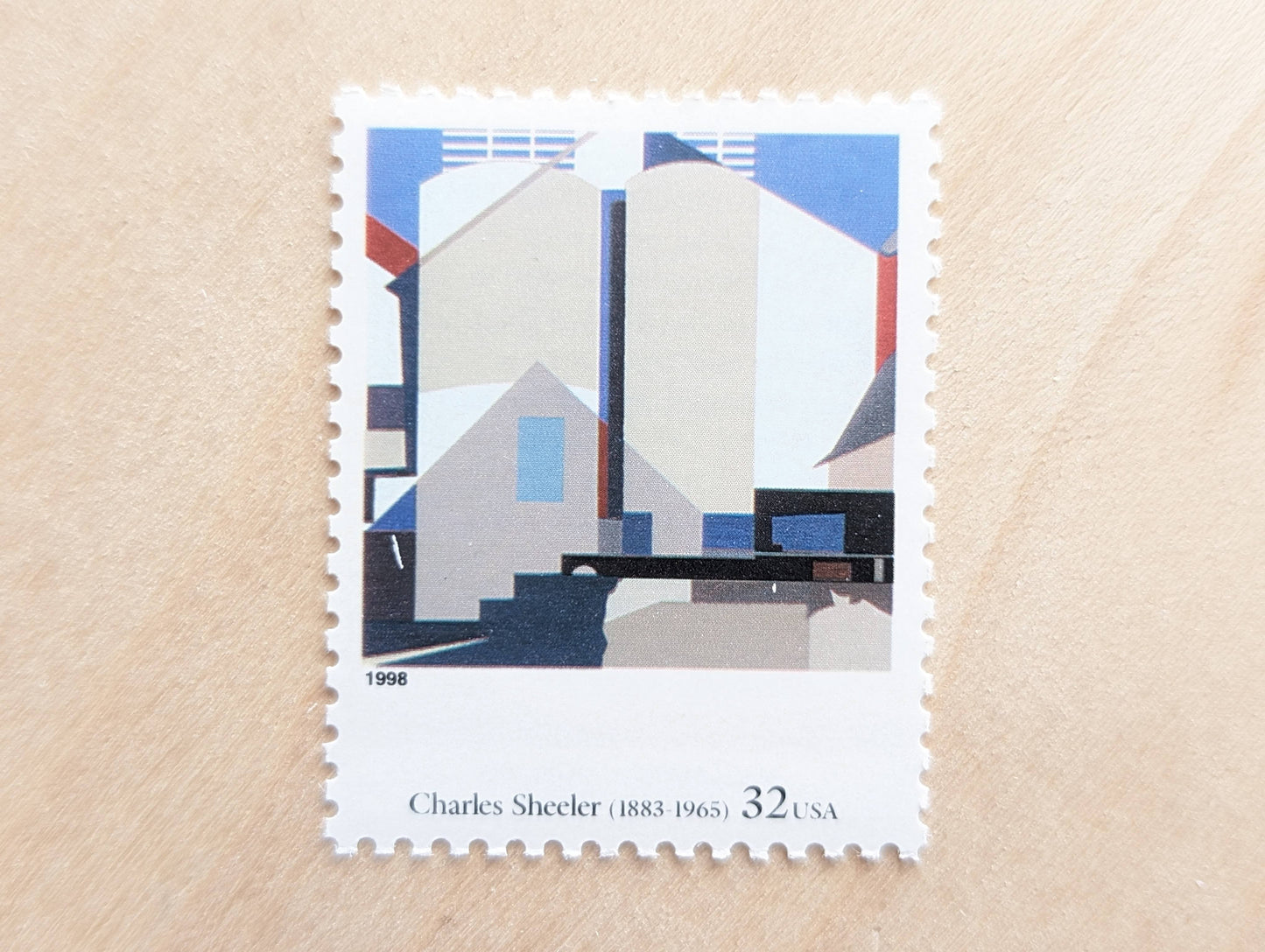 Two Against The White by Charles Sheeler, Set of 5, Vintage Unused USPS 32 Cent Postage Stamps, Four Centuries of American Art Series 1997, Gummed