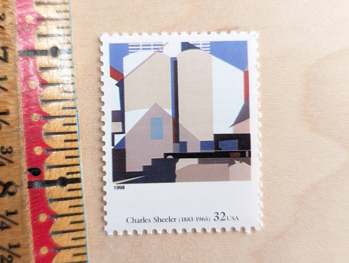 Two Against The White by Charles Sheeler, Set of 5, Vintage Unused USPS 32 Cent Postage Stamps, Four Centuries of American Art Series 1997, Gummed