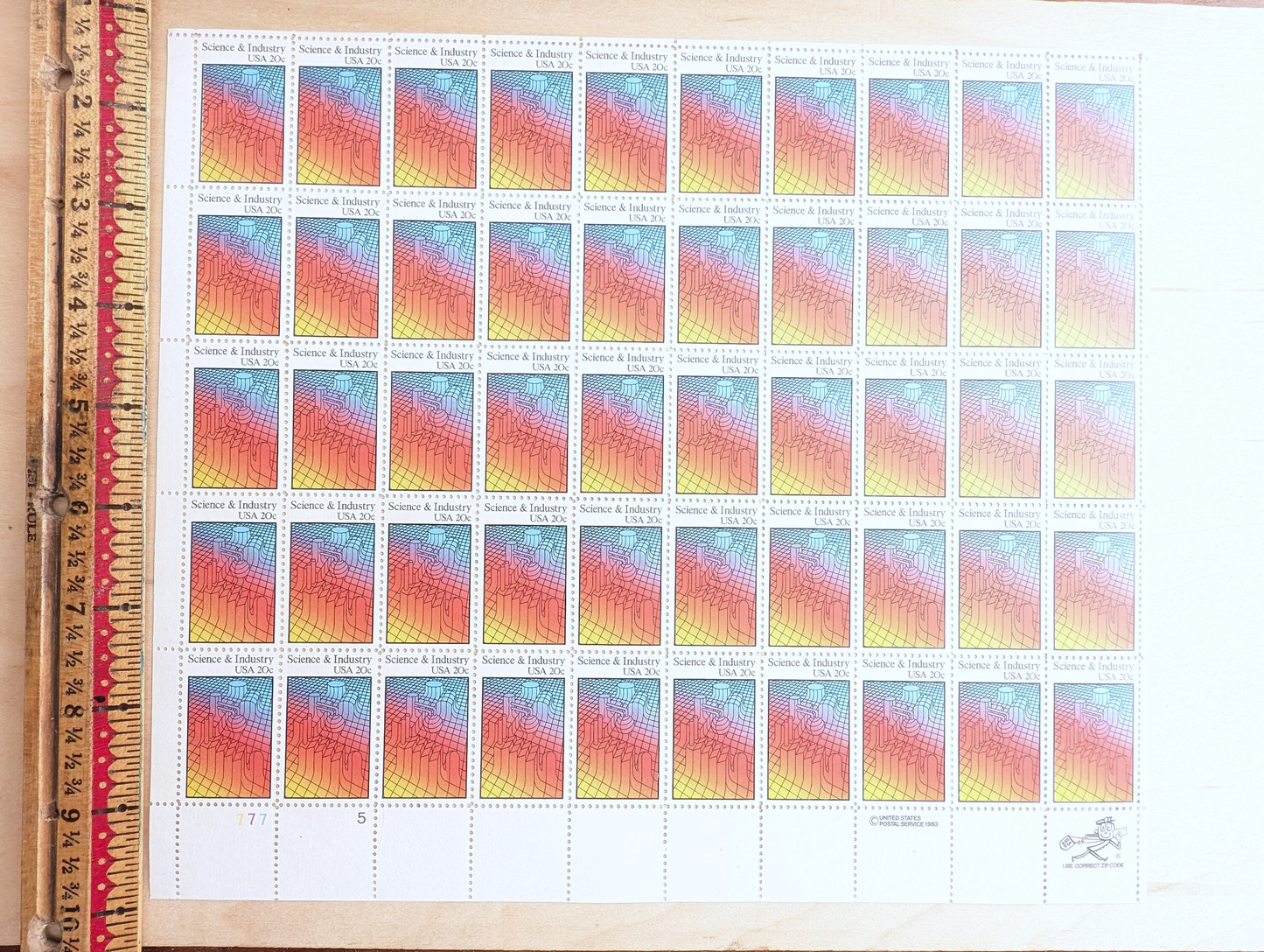 Science and Industry, Vintage Unused USPS 20 Cent Postage Stamps, Science and Industry Stamps, 1983, Gummed