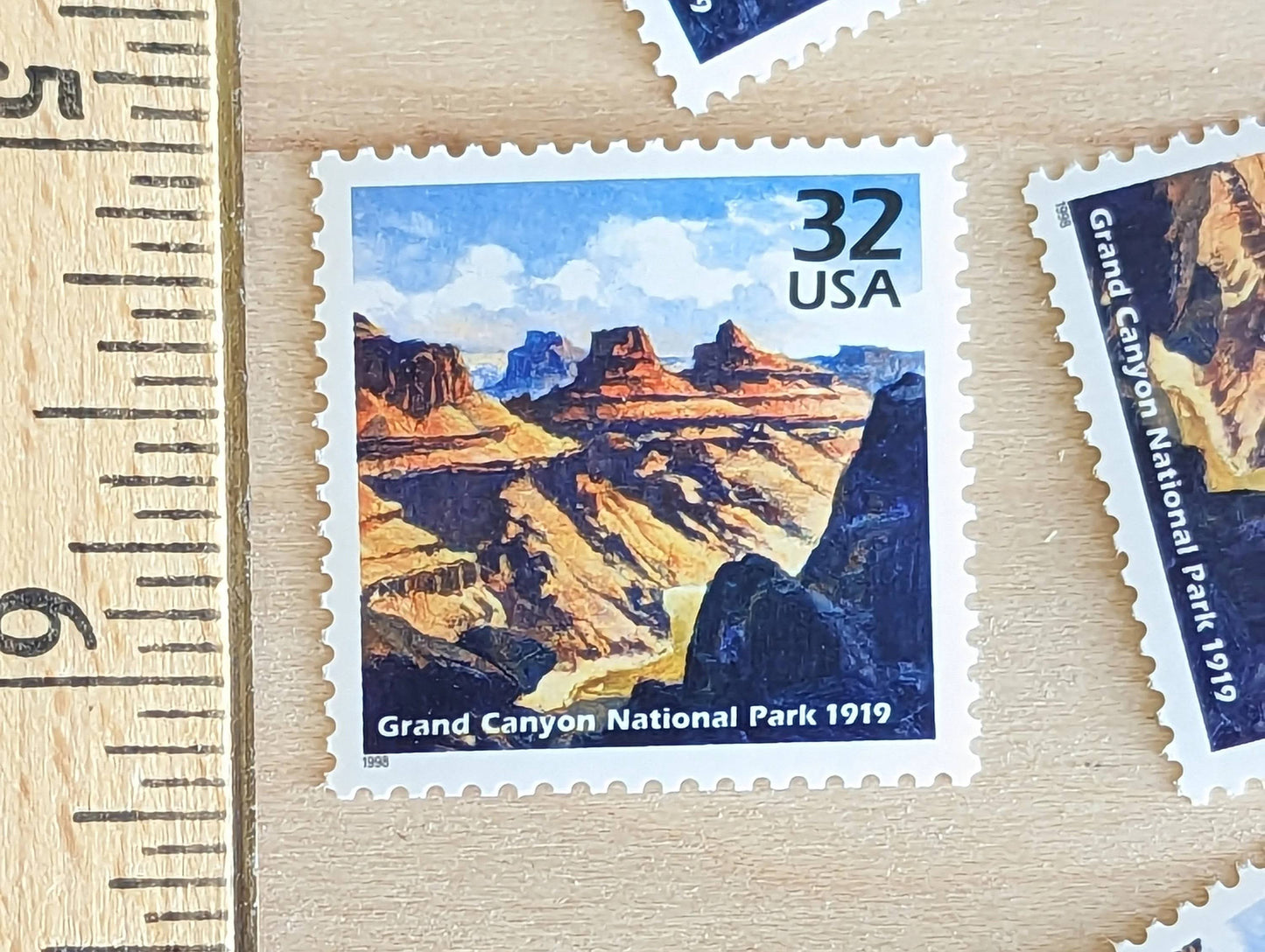 Grand Canyon, Set of 5, Vintage Unused USPS 32 Cent Postage Stamps, 1910s Celebrate the Century Stamps 1998, Gummed