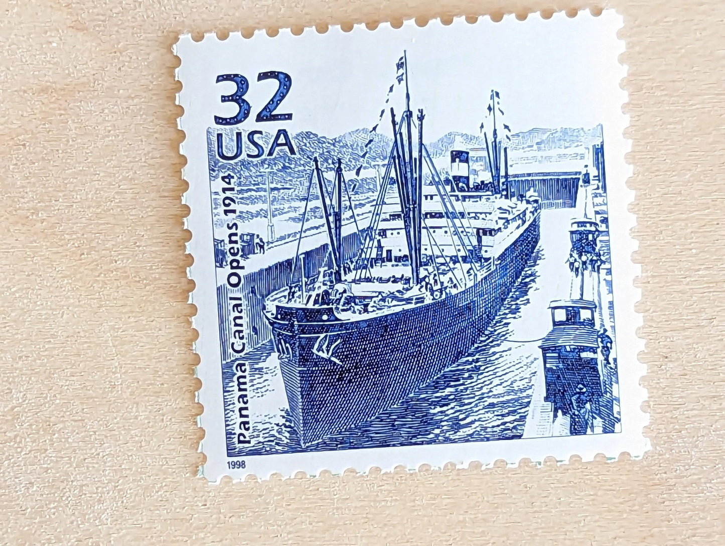 Panama Canal, Set of 5, Vintage Unused USPS 32 Cent Postage Stamps, 1910s Celebrate the Century Stamps 1998, Gummed