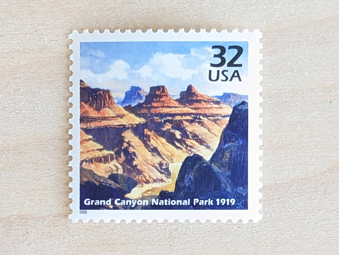 Grand Canyon, Set of 5, Vintage Unused USPS 32 Cent Postage Stamps, 1910s Celebrate the Century Stamps 1998, Gummed