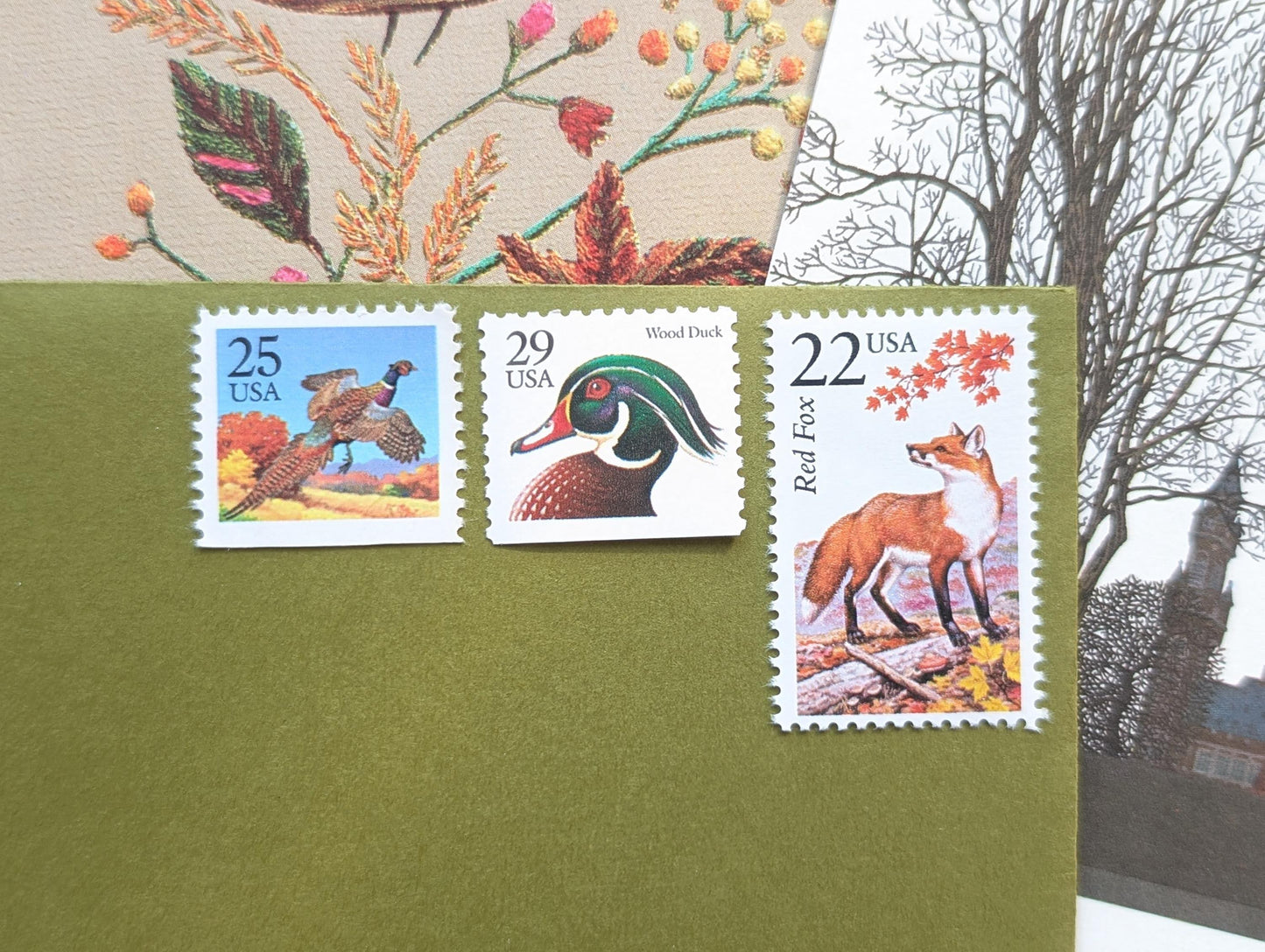 5 Red Fox, 22 Cent, 1987, Unused Postage Stamps