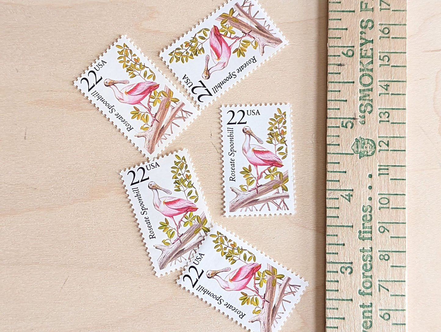 5 Roseate Spoonbill, 22 Cent, 1987, Unused Postage Stamps