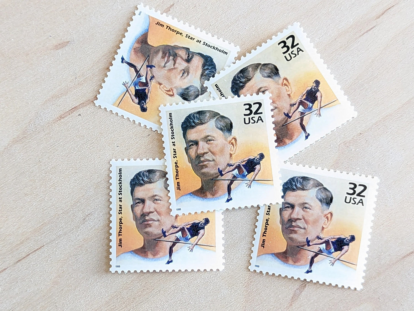 5 Jim Thorpe, 32 Cent, 1998, 1910s Celebrate The Century, Unused Postage Stamps