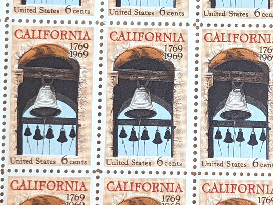 California Statehood, Vintage Unused USPS 6 Cent Postage Stamps, Statehood Stamps (California), 1969, Gummed