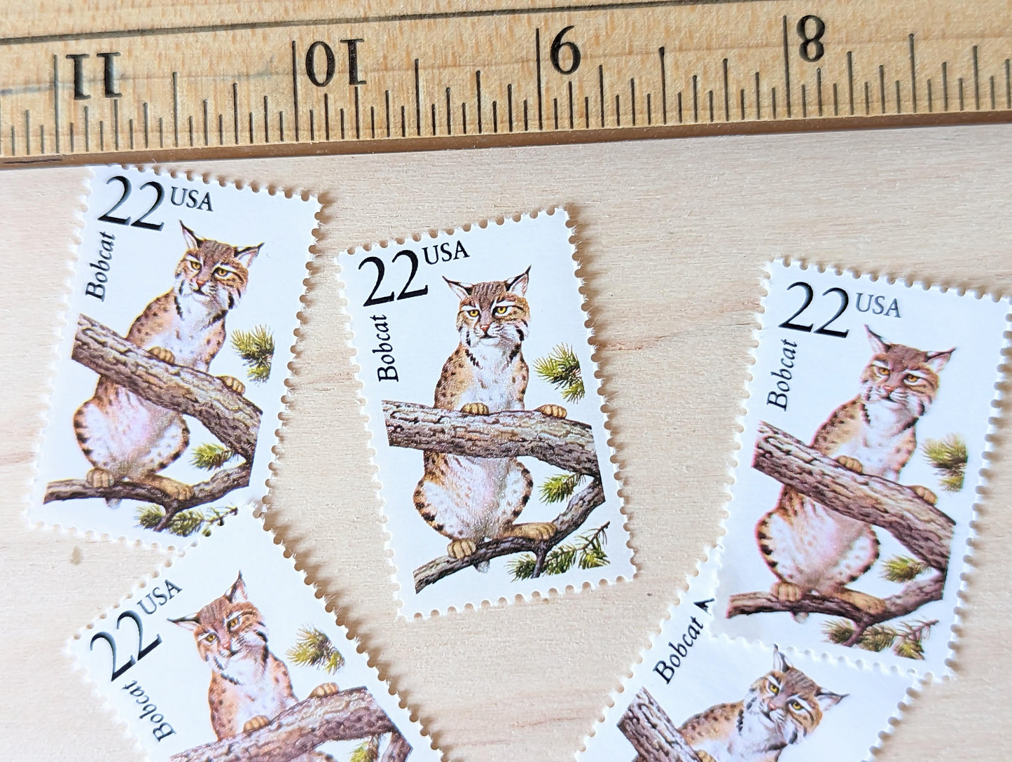 5 Bobcat Wildlife Stamps, 22 Cent 1987 Unused Postage Stamps