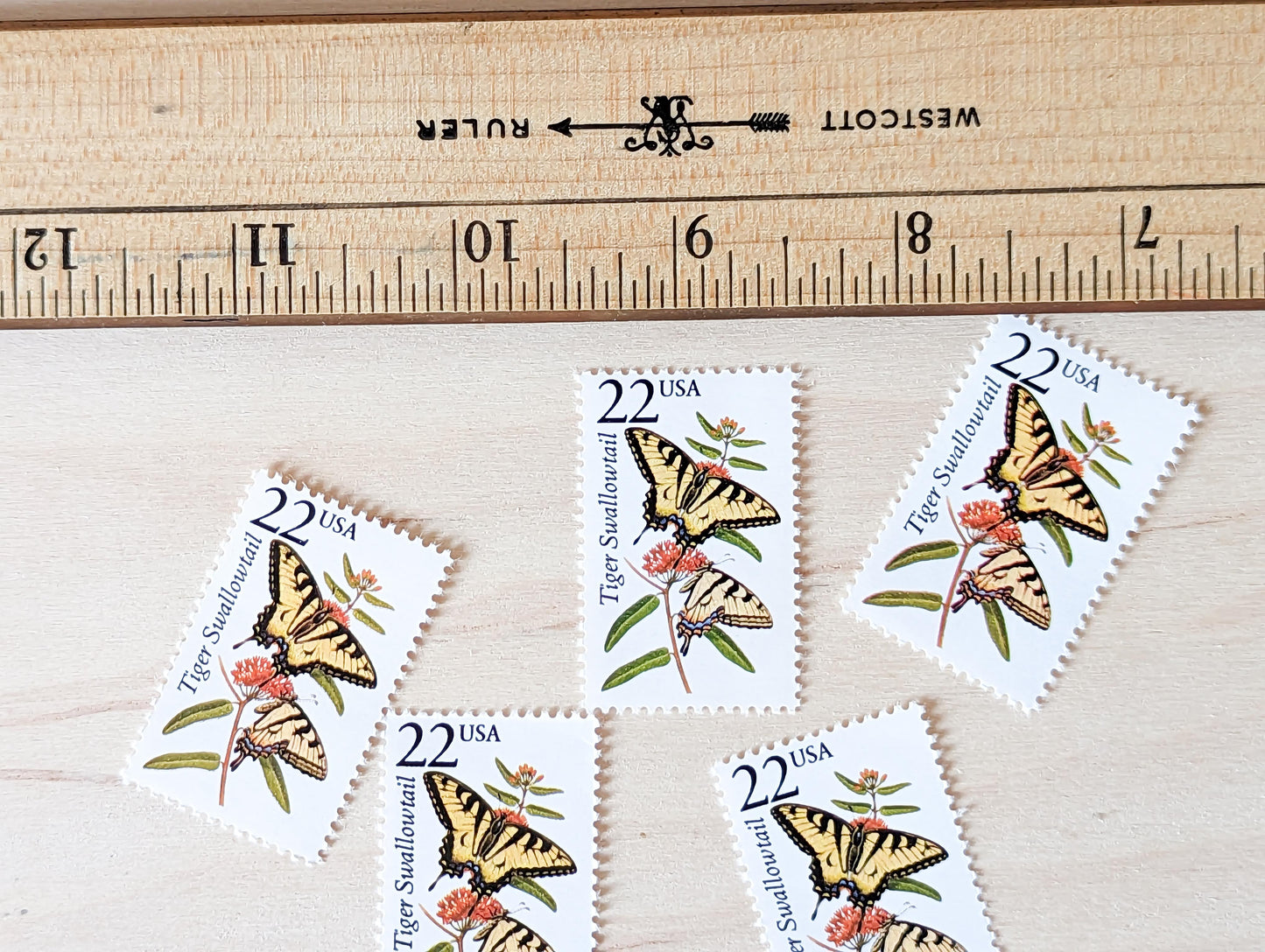 5 Tiger Swallowtail Wildlife Stamps, 22 Cent 1987 Unused Postage Stamps