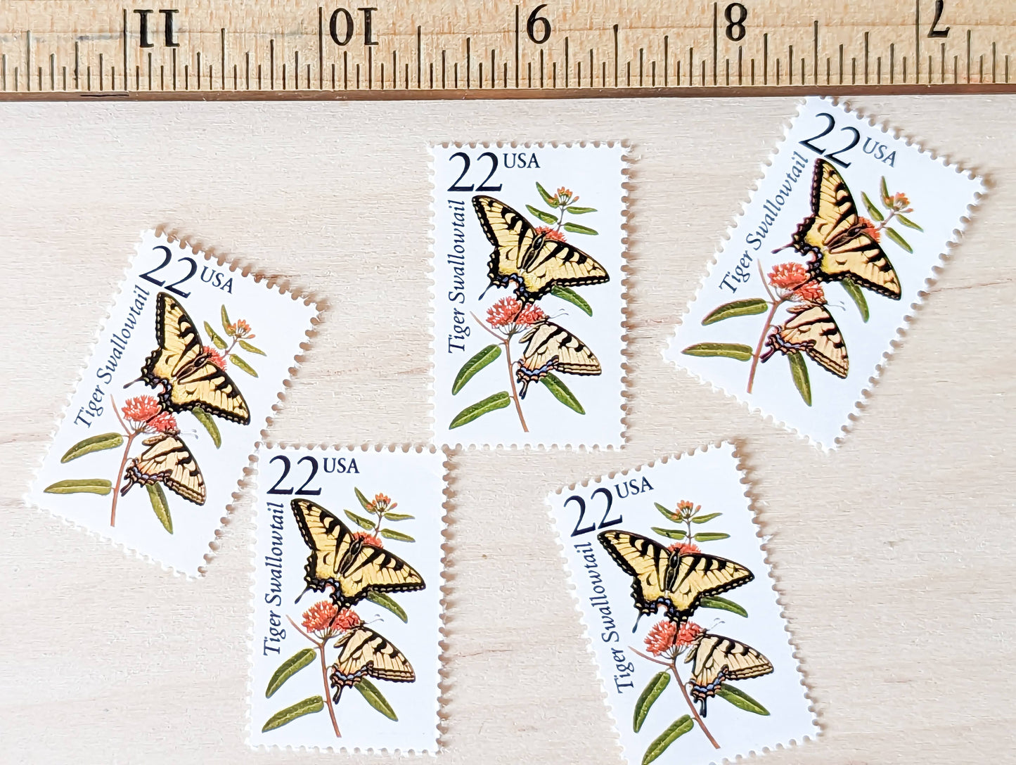 5 Tiger Swallowtail Wildlife Stamps, 22 Cent 1987 Unused Postage Stamps