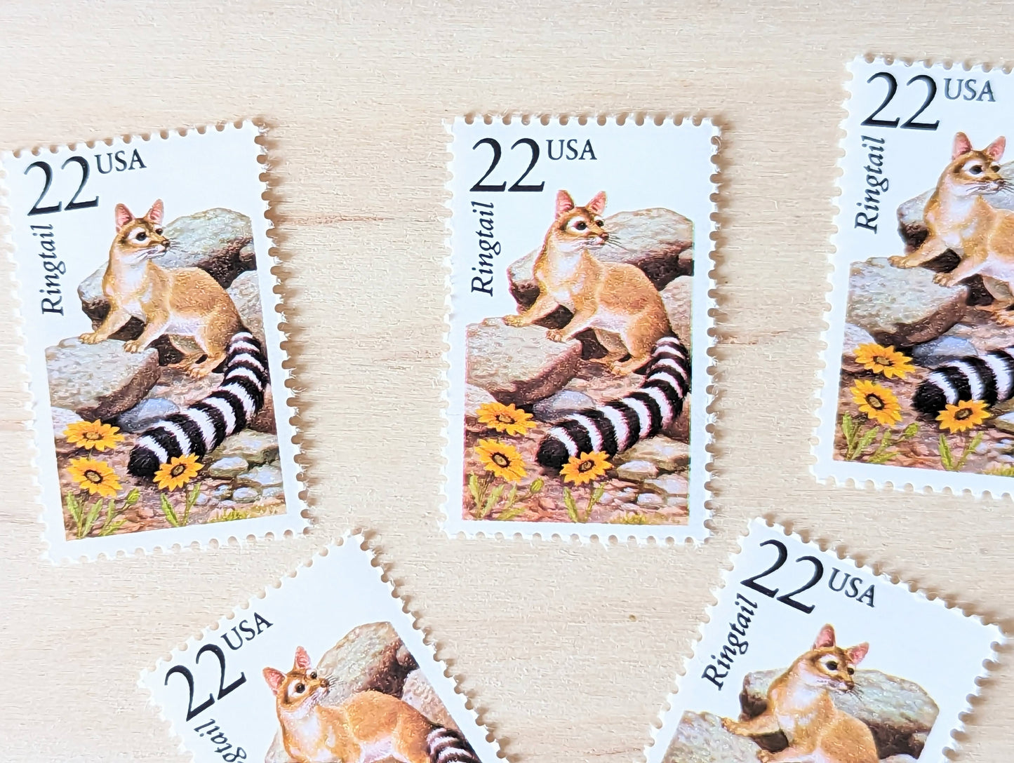 5 Ringtail Wildlife Stamps, 22 Cent 1987 Unused Postage Stamps