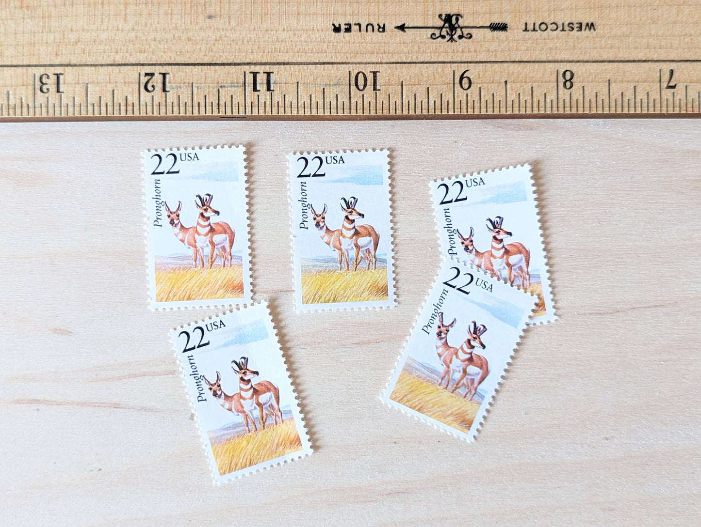 5 Pronghorn Wildlife Stamps, 22 Cent 1987 Unused Postage Stamps