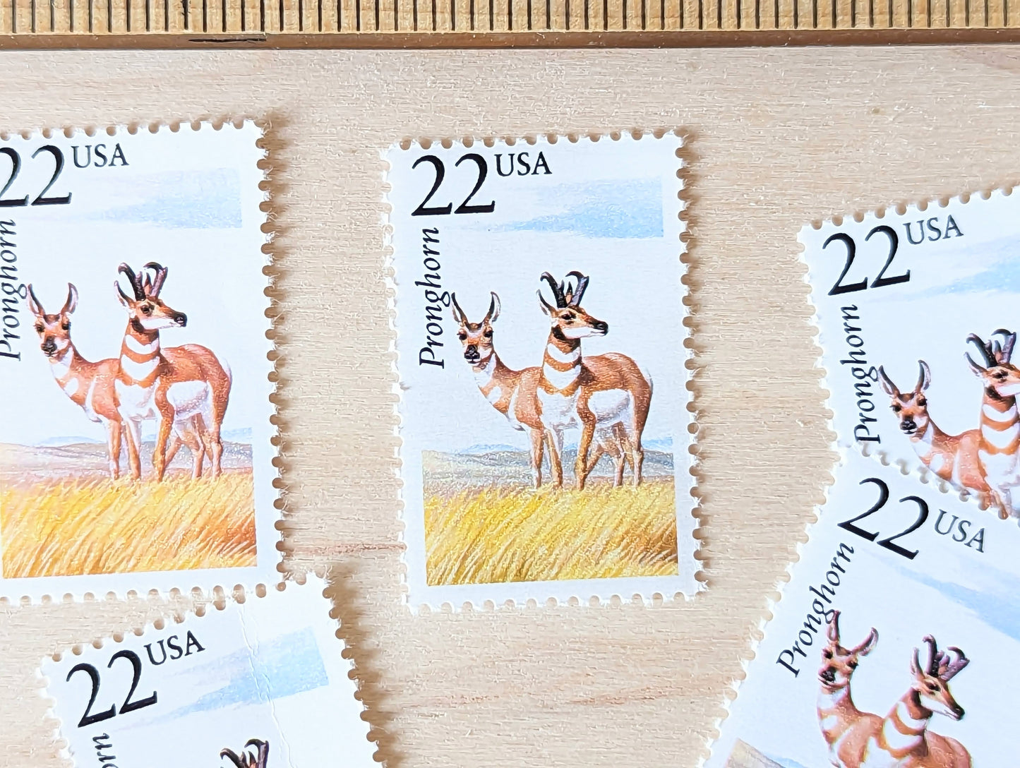 5 Pronghorn Wildlife Stamps, 22 Cent 1987 Unused Postage Stamps