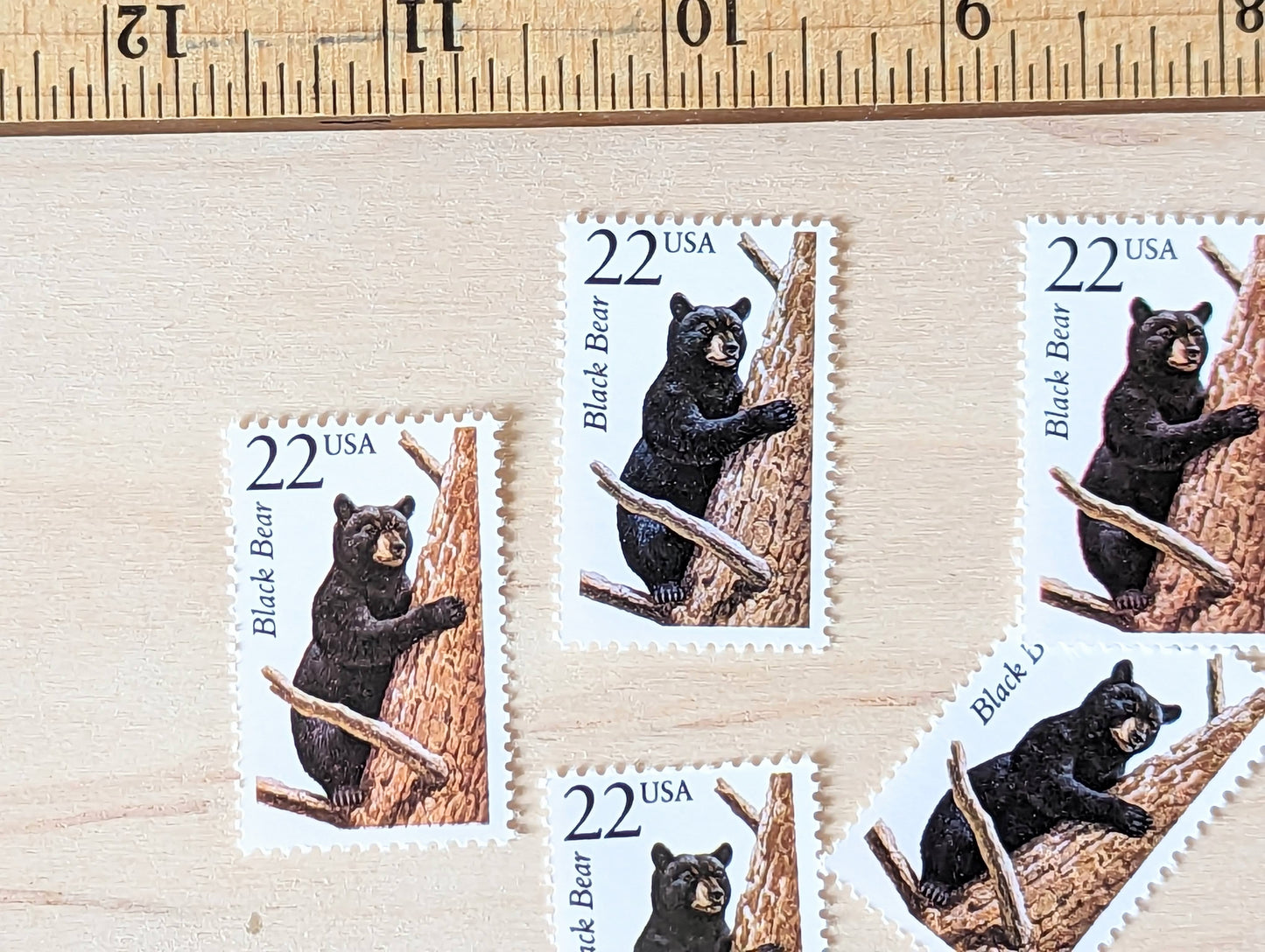 5 Black Bear Wildlife Stamps, 22 Cent 1987 Unused Postage Stamps