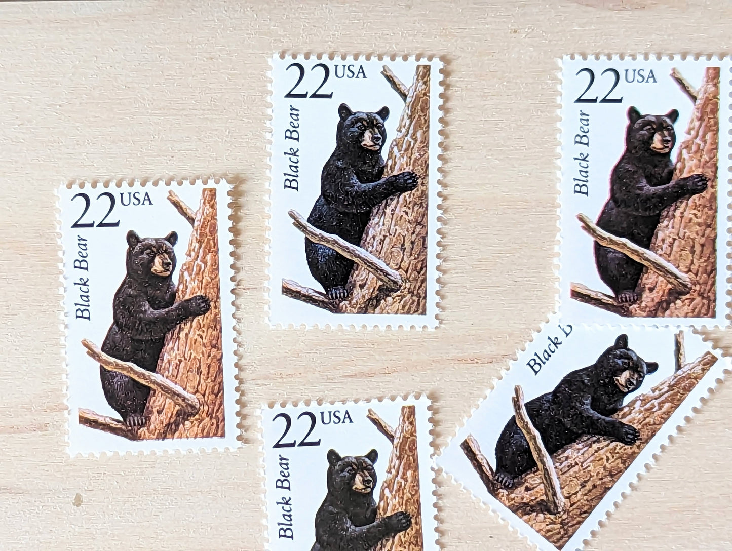 5 Black Bear Wildlife Stamps, 22 Cent 1987 Unused Postage Stamps