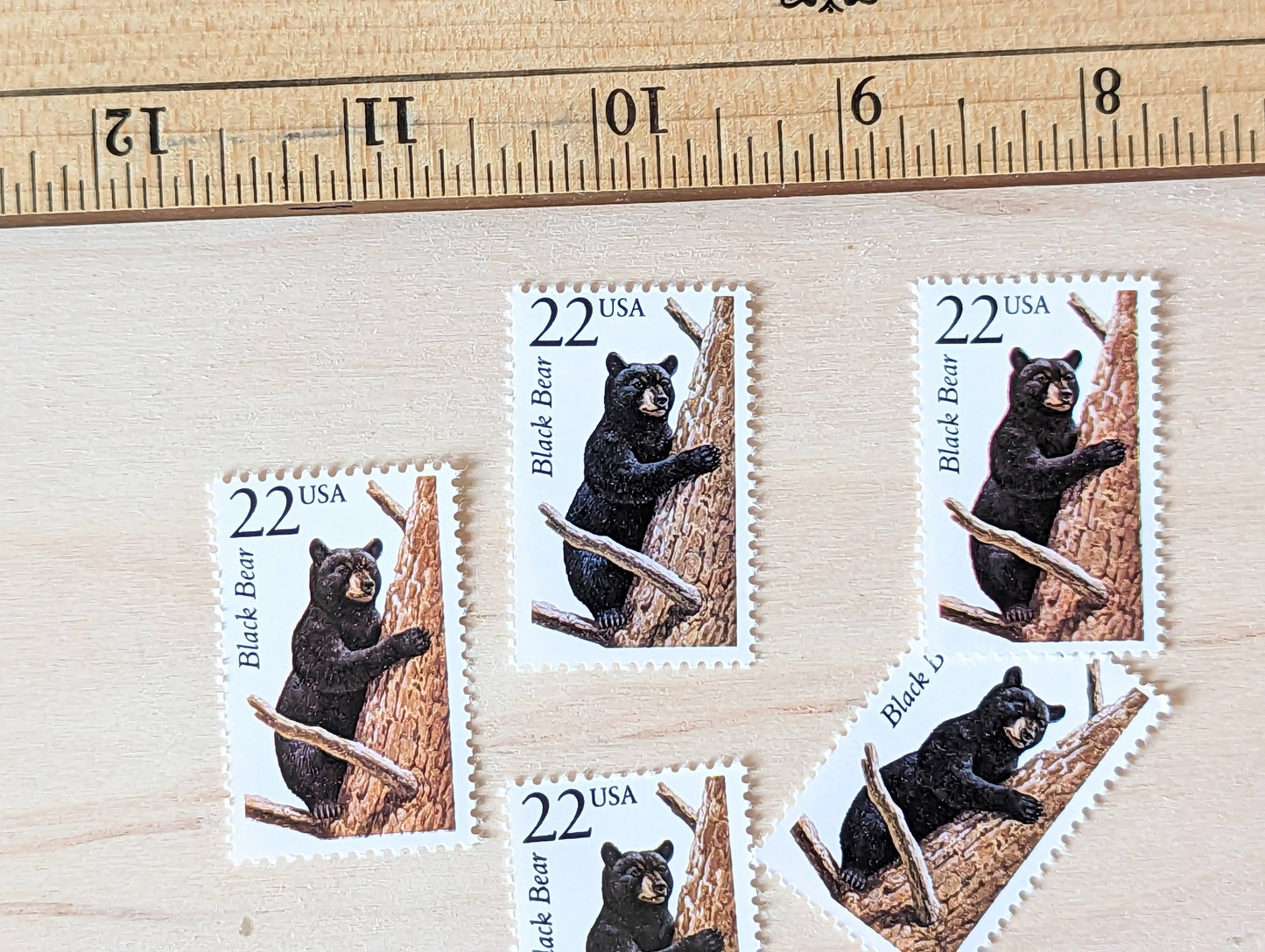 5 Black Bear Wildlife Stamps, 22 Cent 1987 Unused Postage Stamps