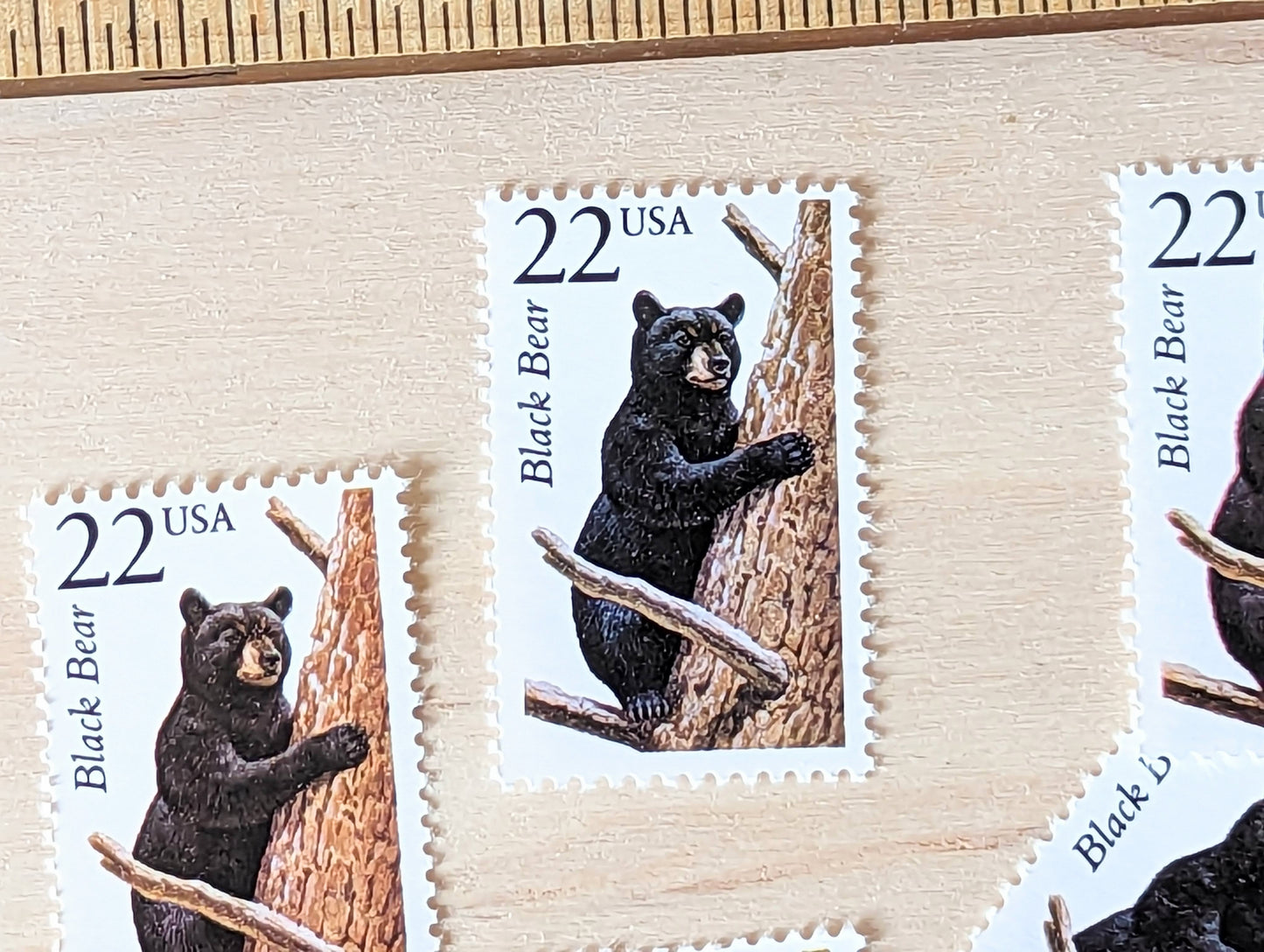 5 Black Bear Wildlife Stamps, 22 Cent 1987 Unused Postage Stamps