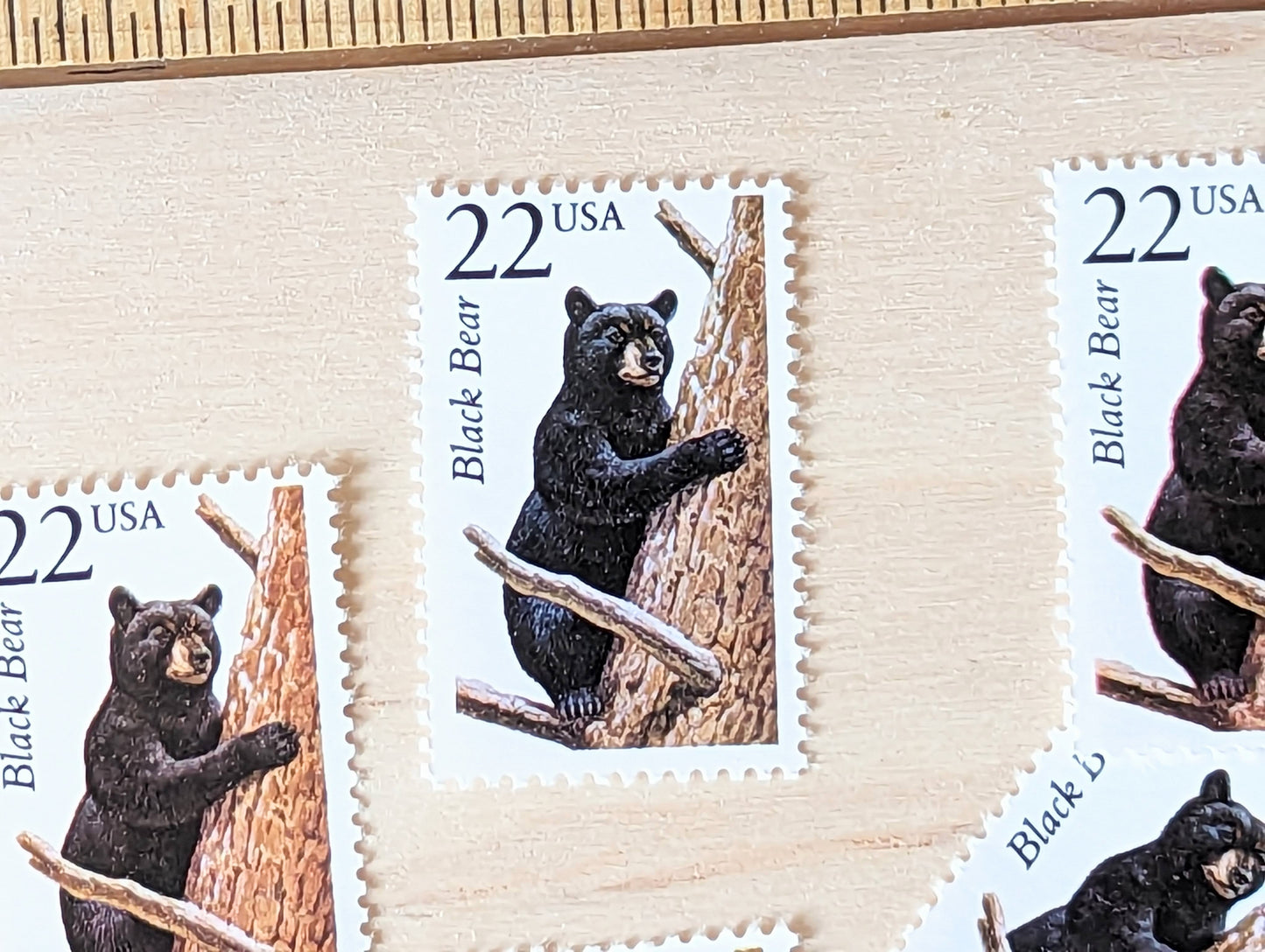 5 Black Bear Wildlife Stamps, 22 Cent 1987 Unused Postage Stamps