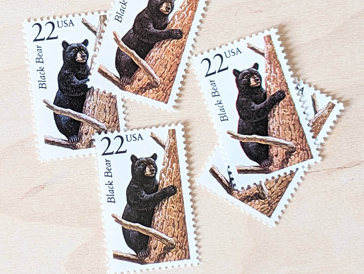 5 Black Bear Wildlife Stamps, 22 Cent 1987 Unused Postage Stamps