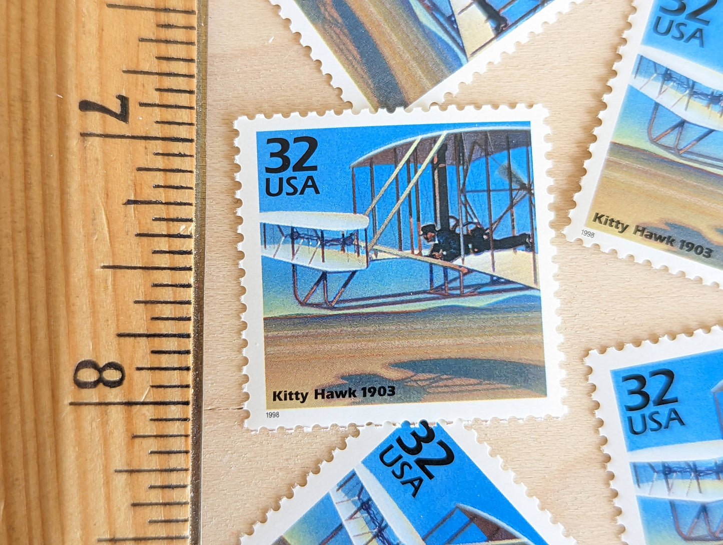 5 Kitty Hawk Stamps, 32 Cent, 1998, 1900s Celebrate the Century, Unused Postage Stamps