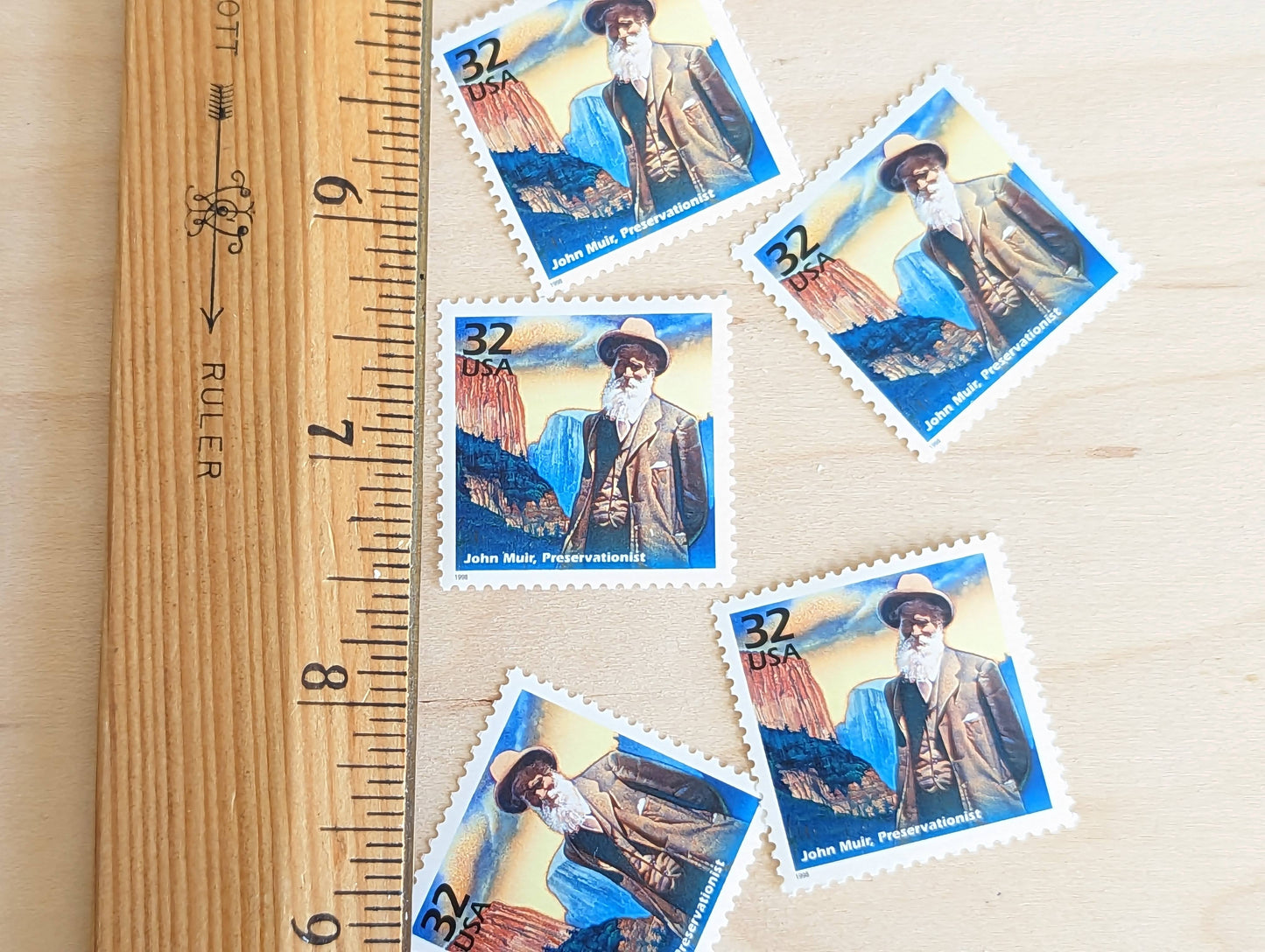 5 John Muir, 32 Cent, 1998, 1900s Celebrate The Century, Unused Postage Stamps