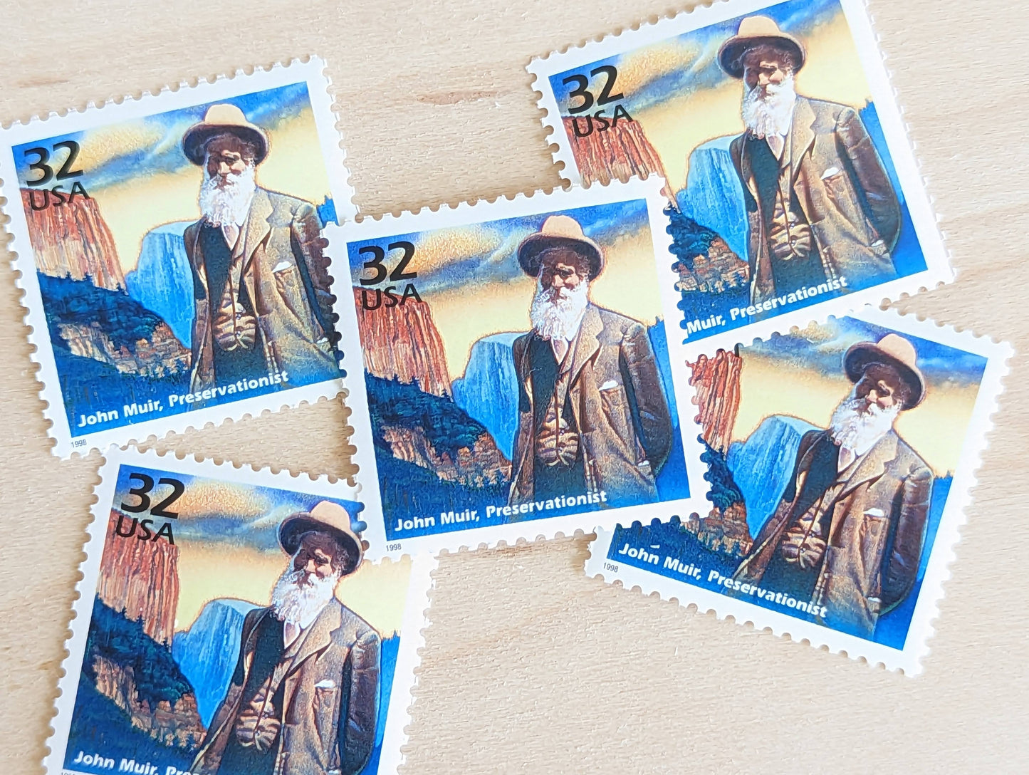 5 John Muir, 32 Cent, 1998, 1900s Celebrate The Century, Unused Postage Stamps