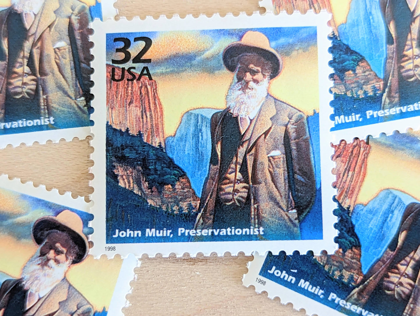 5 John Muir, 32 Cent, 1998, 1900s Celebrate The Century, Unused Postage Stamps