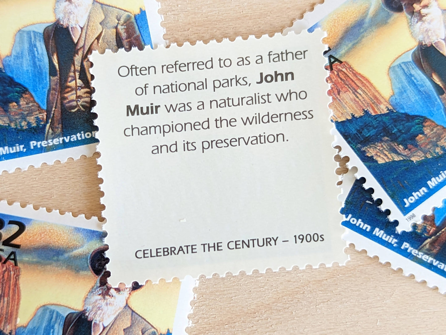 5 John Muir, 32 Cent, 1998, 1900s Celebrate The Century, Unused Postage Stamps