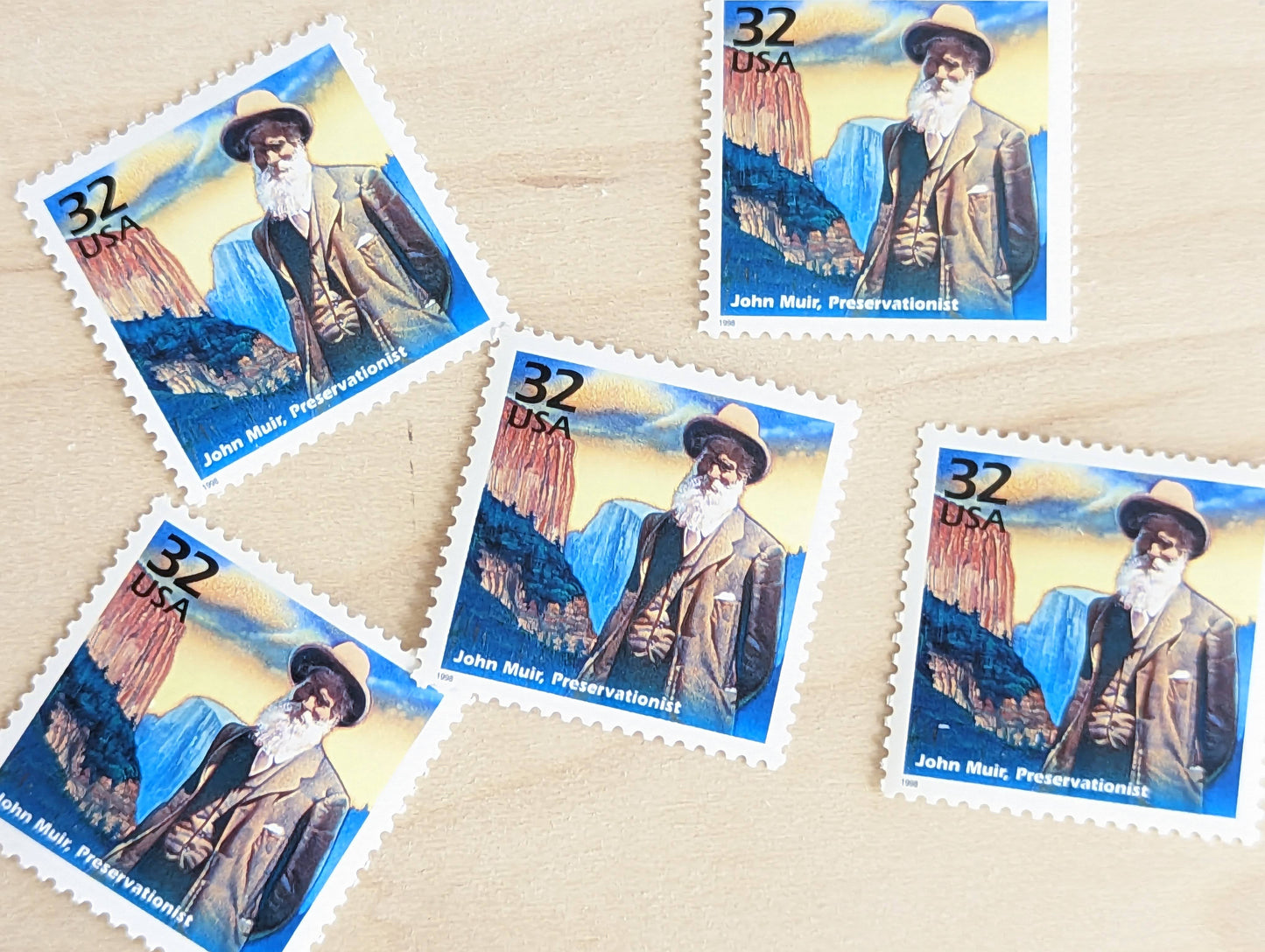 5 John Muir, 32 Cent, 1998, 1900s Celebrate The Century, Unused Postage Stamps