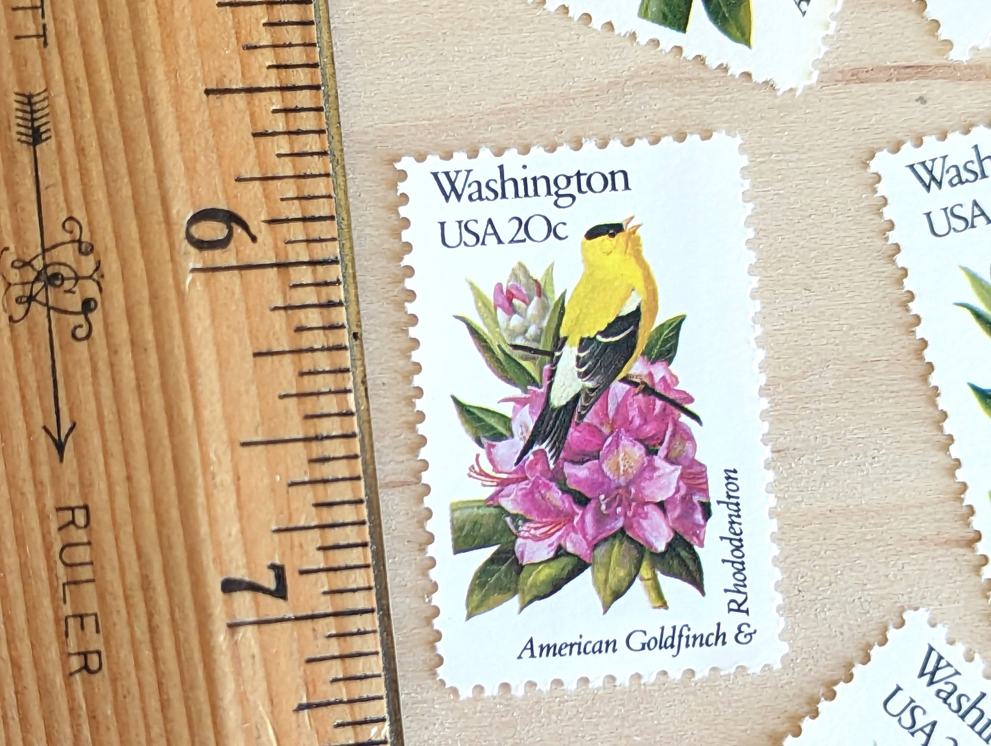 5 Washington State Stamp, 20 Cent, 1982, State Bird and Flower, Unused Postage Stamps