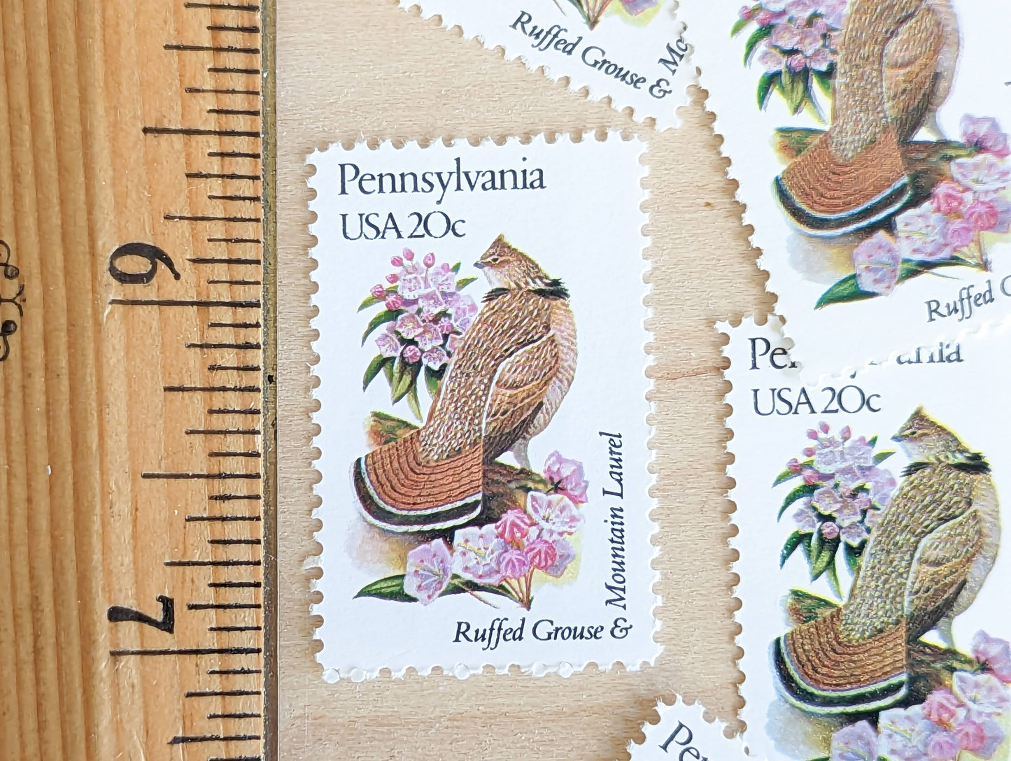 5 Pennsylvania State Stamp, 20 Cent, 1982, State Bird and Flower, Unused Postage Stamps