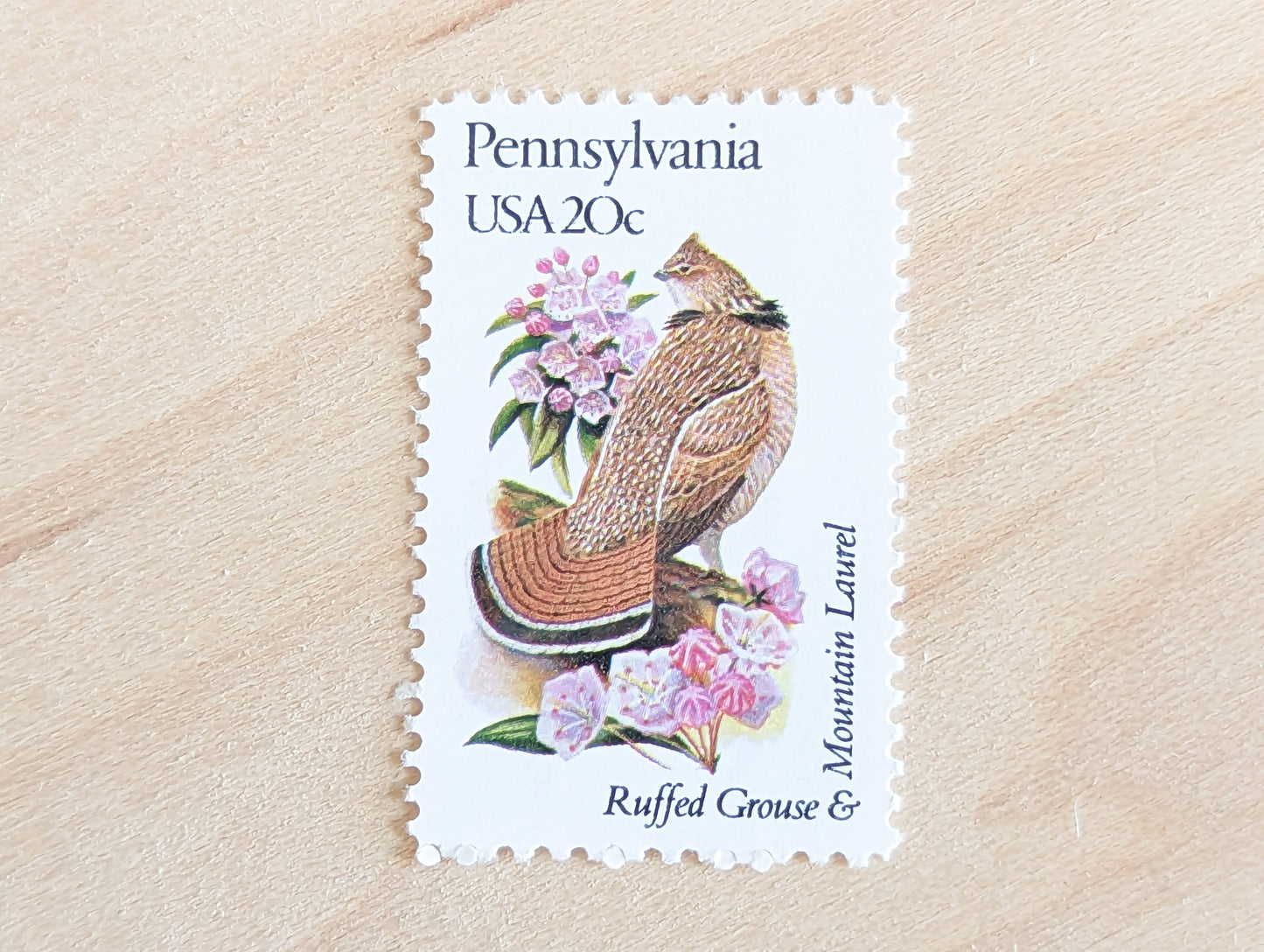 5 Pennsylvania State Stamp, 20 Cent, 1982, State Bird and Flower, Unused Postage Stamps