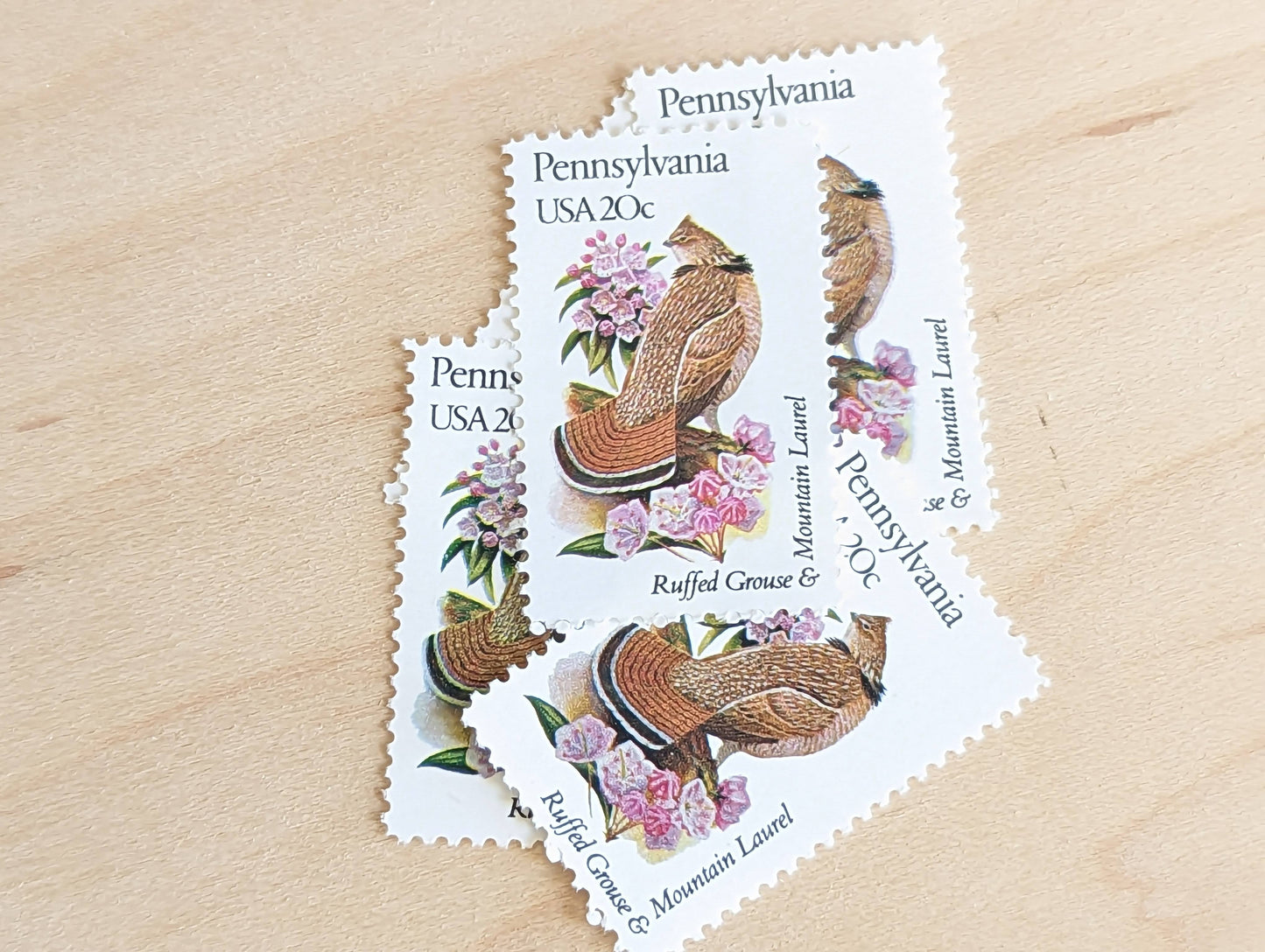 5 Pennsylvania State Stamp, 20 Cent, 1982, State Bird and Flower, Unused Postage Stamps