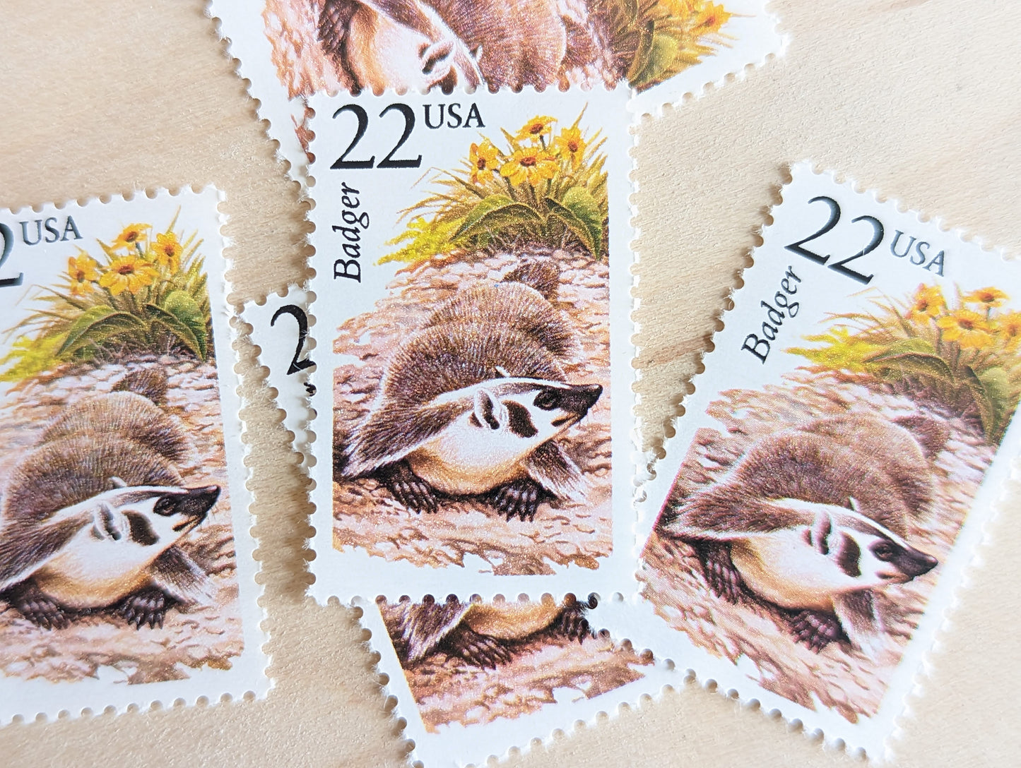 5 Badger, 22 Cent, 1987, Unused Postage Stamps