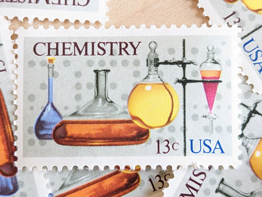 Chemistry, Vintage Unused USPS 13 Cent Postage Stamps, Chemistry Stamps, 1976, Gummed