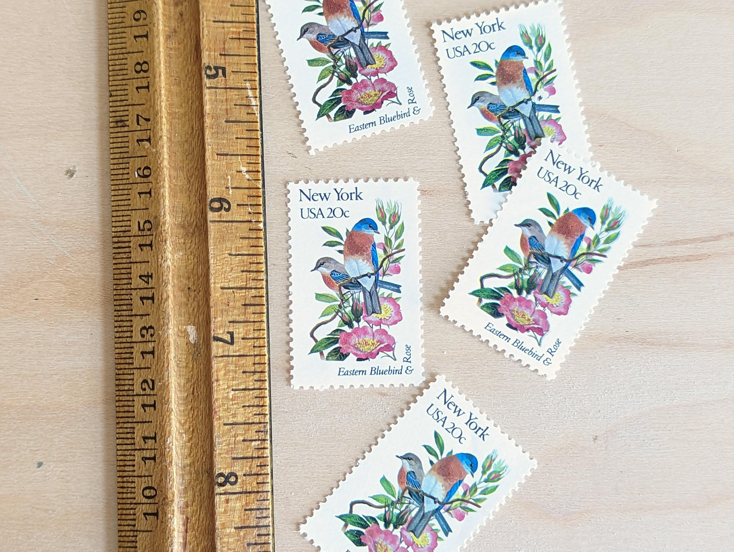 5 New York State Bird and Flower, 20 Cent, 1982, Unused Postage Stamps