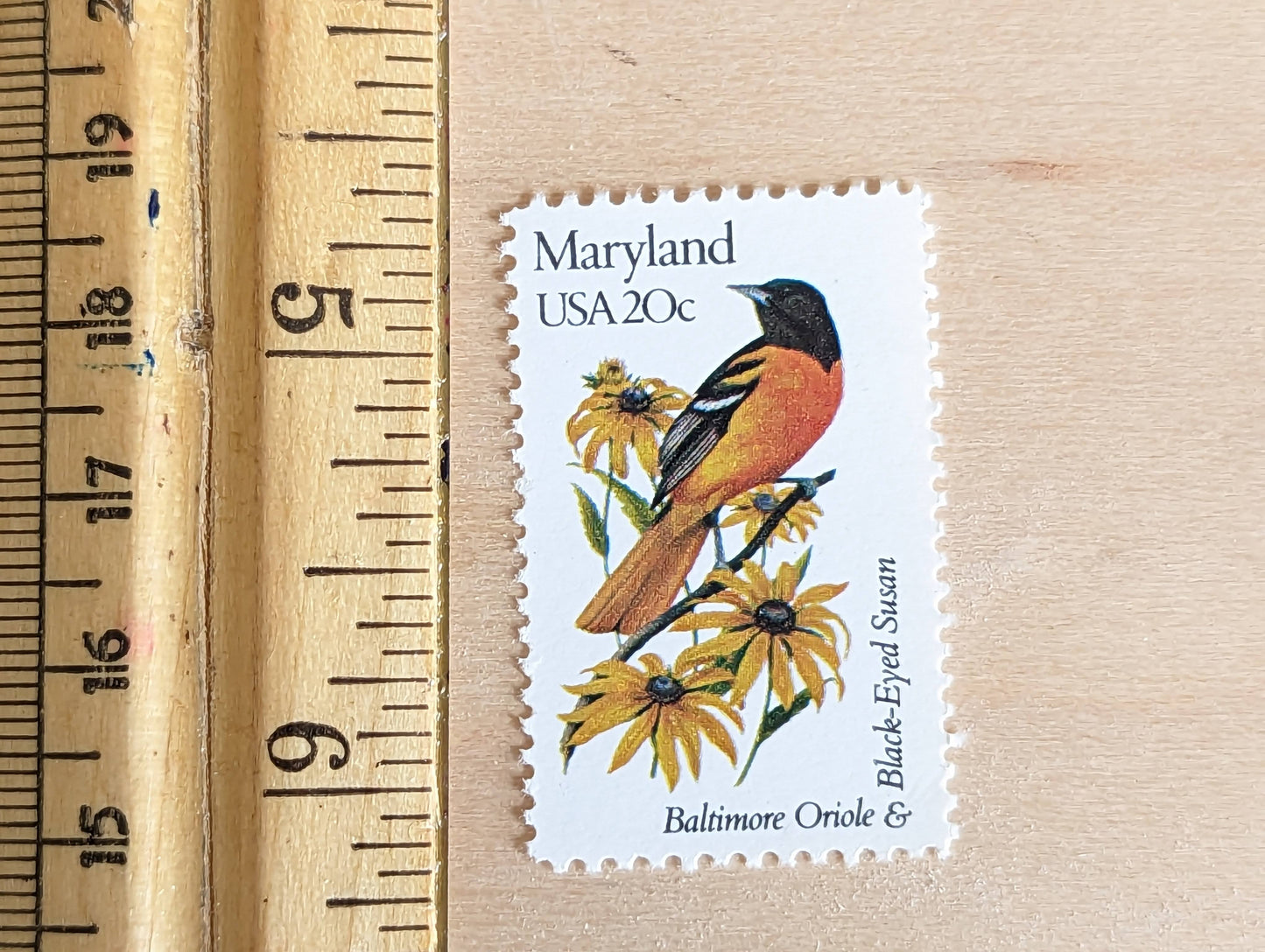 5 Maryland State Bird and Flower, 20 Cent, 1982, Unused Postage Stamps